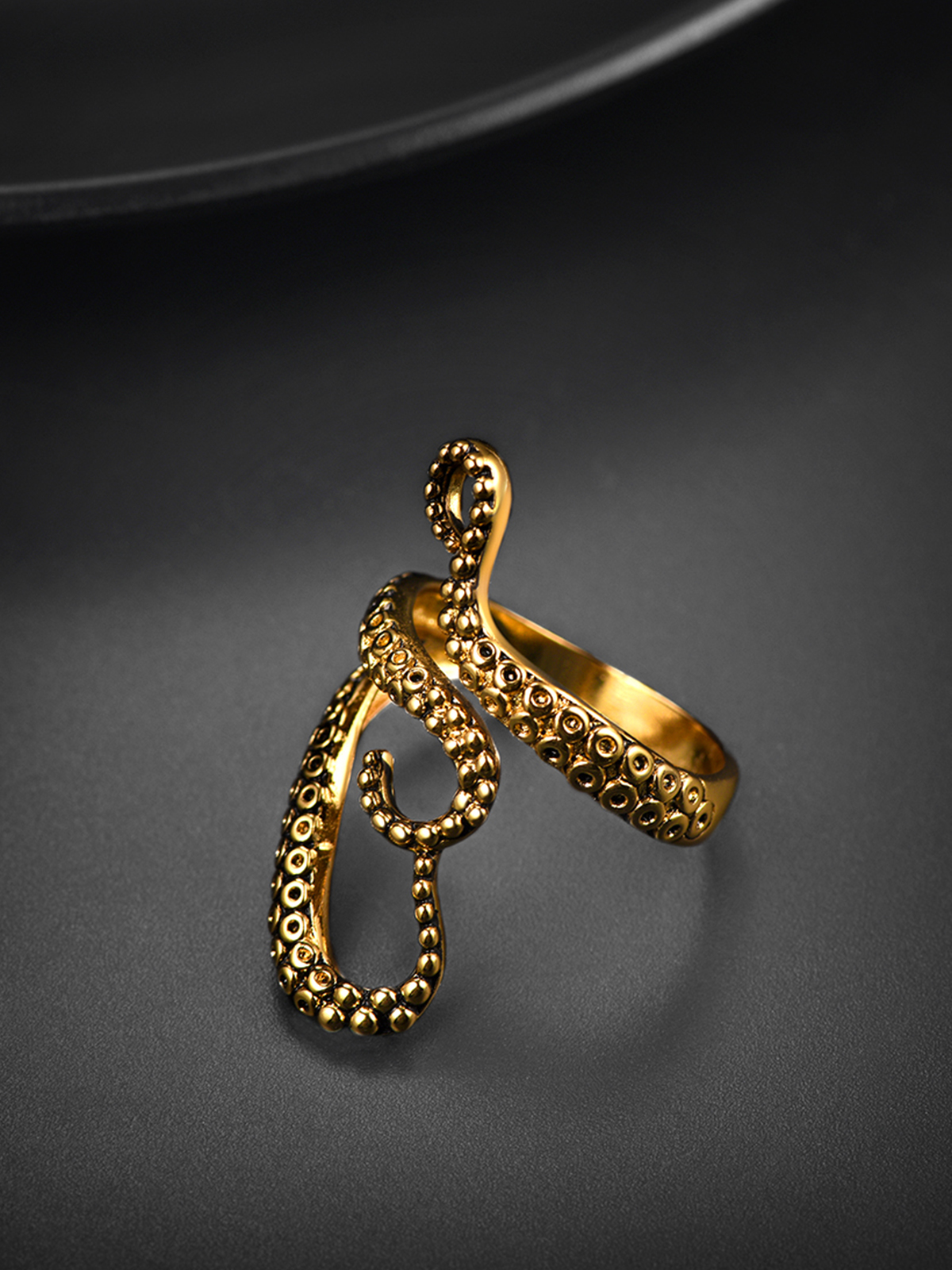 Adjustable Octopus Statement Ring in 18K Gold