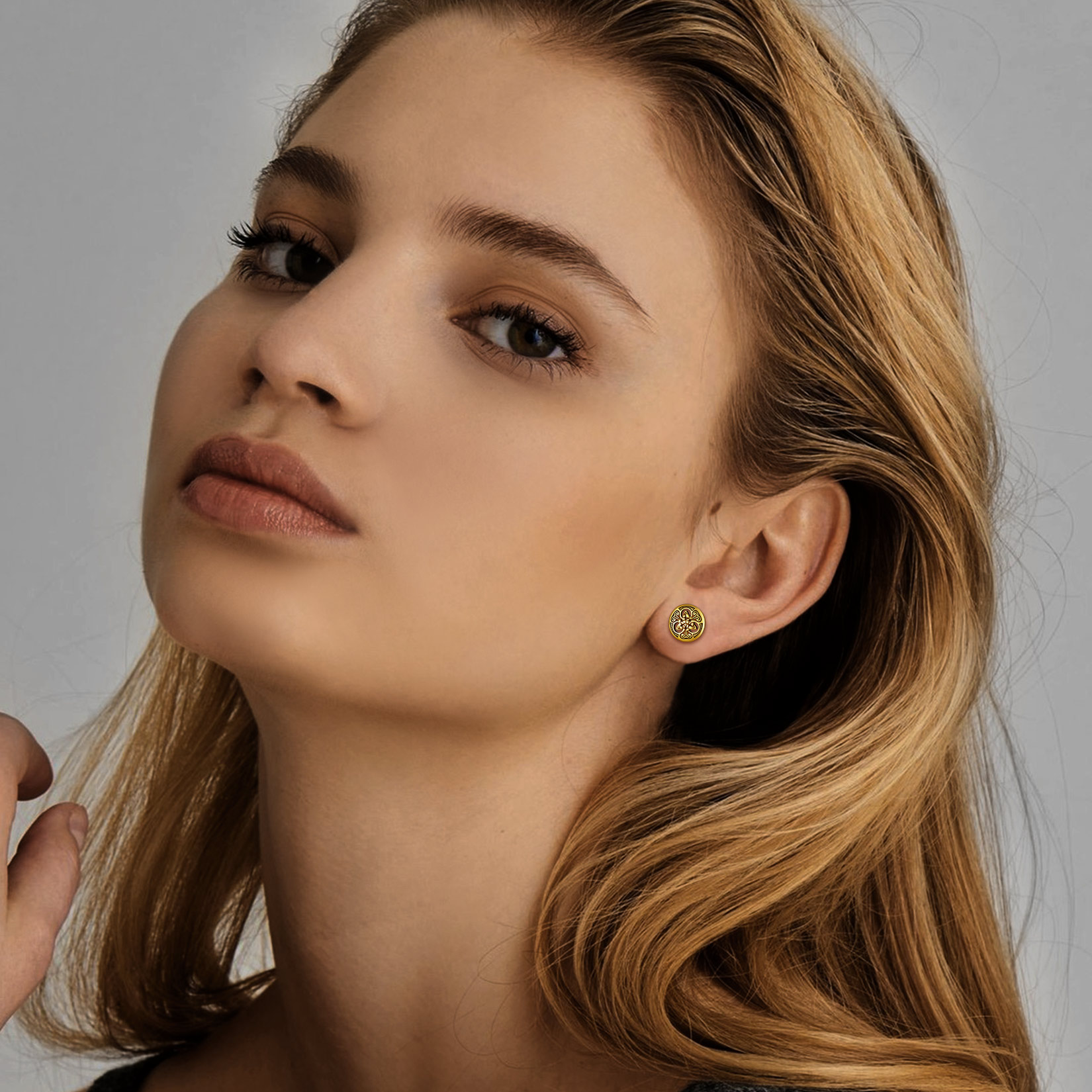 Round Celtic Knot Stud Earrings for Women