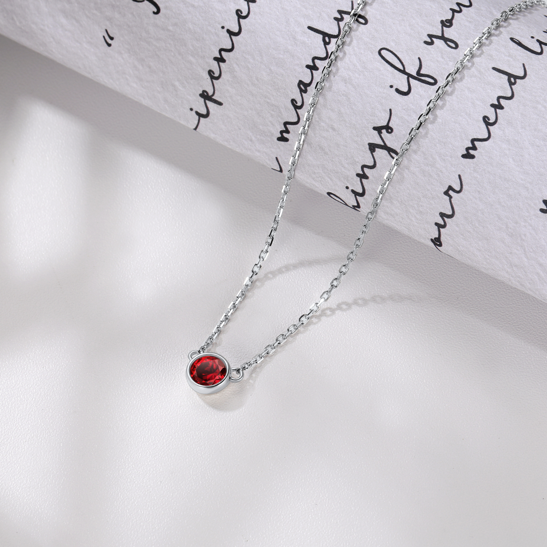 Round Pendant, Birthstone-01