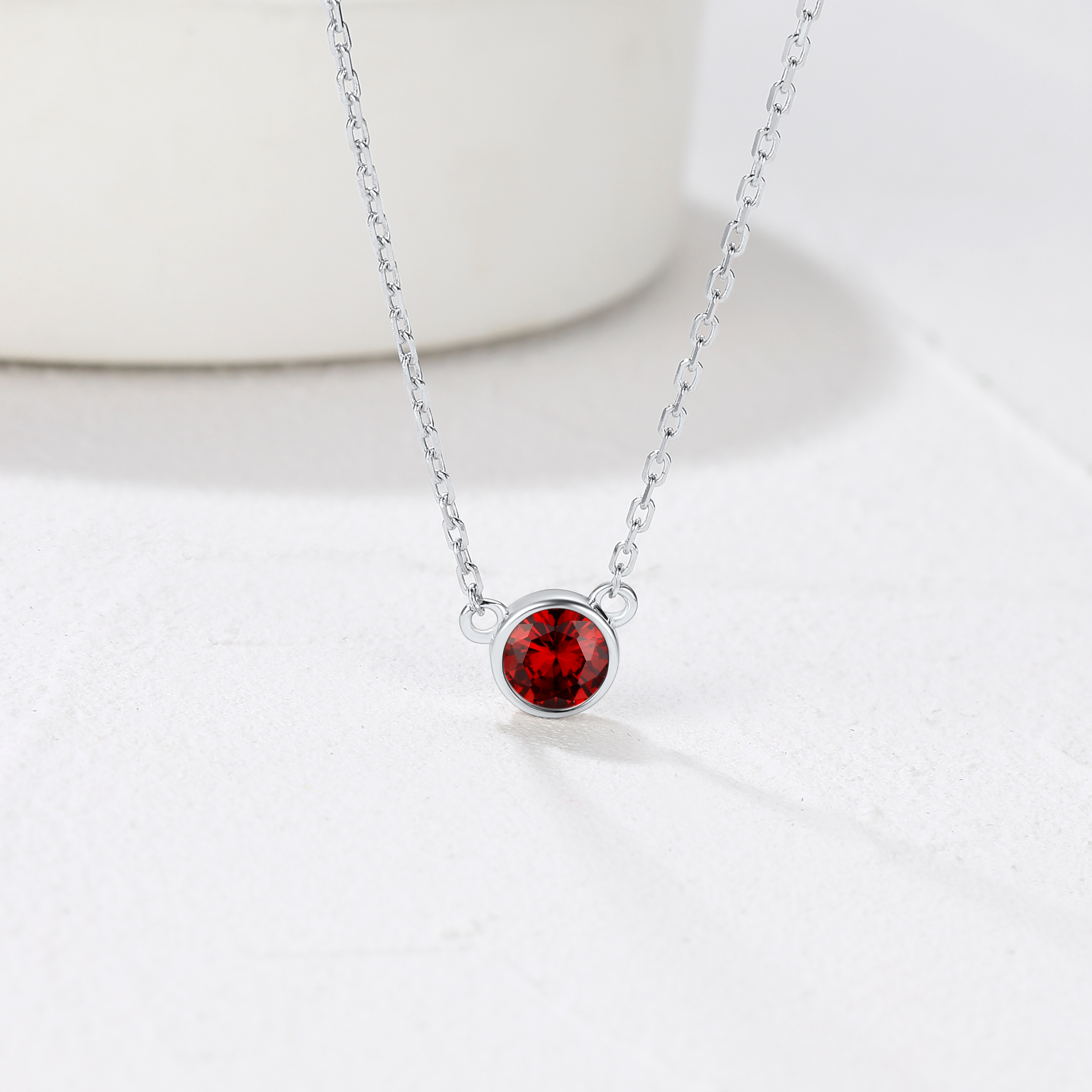 Round Pendant, Birthstone-02