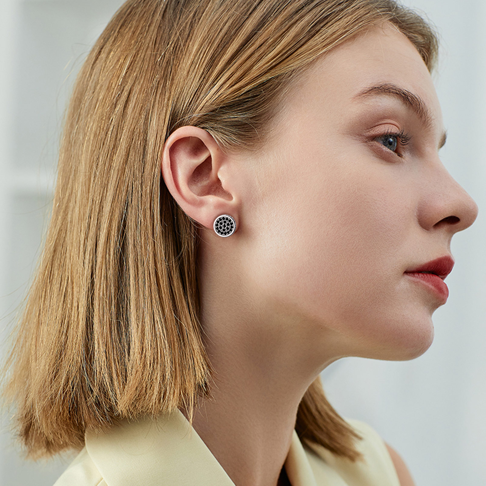 Round Viking Rune Stud Earrings with CZ for Women-01