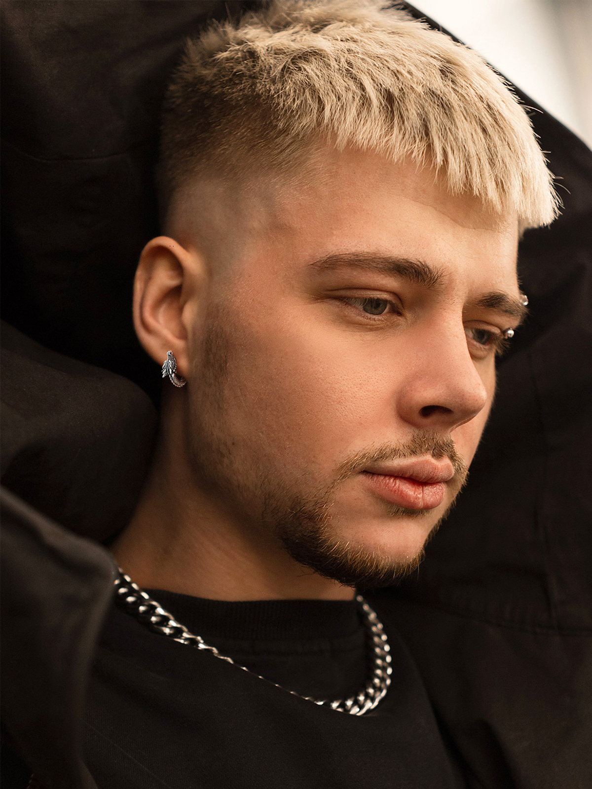 Dragon Huggie Hoops Punk Rock Earrings in Silver