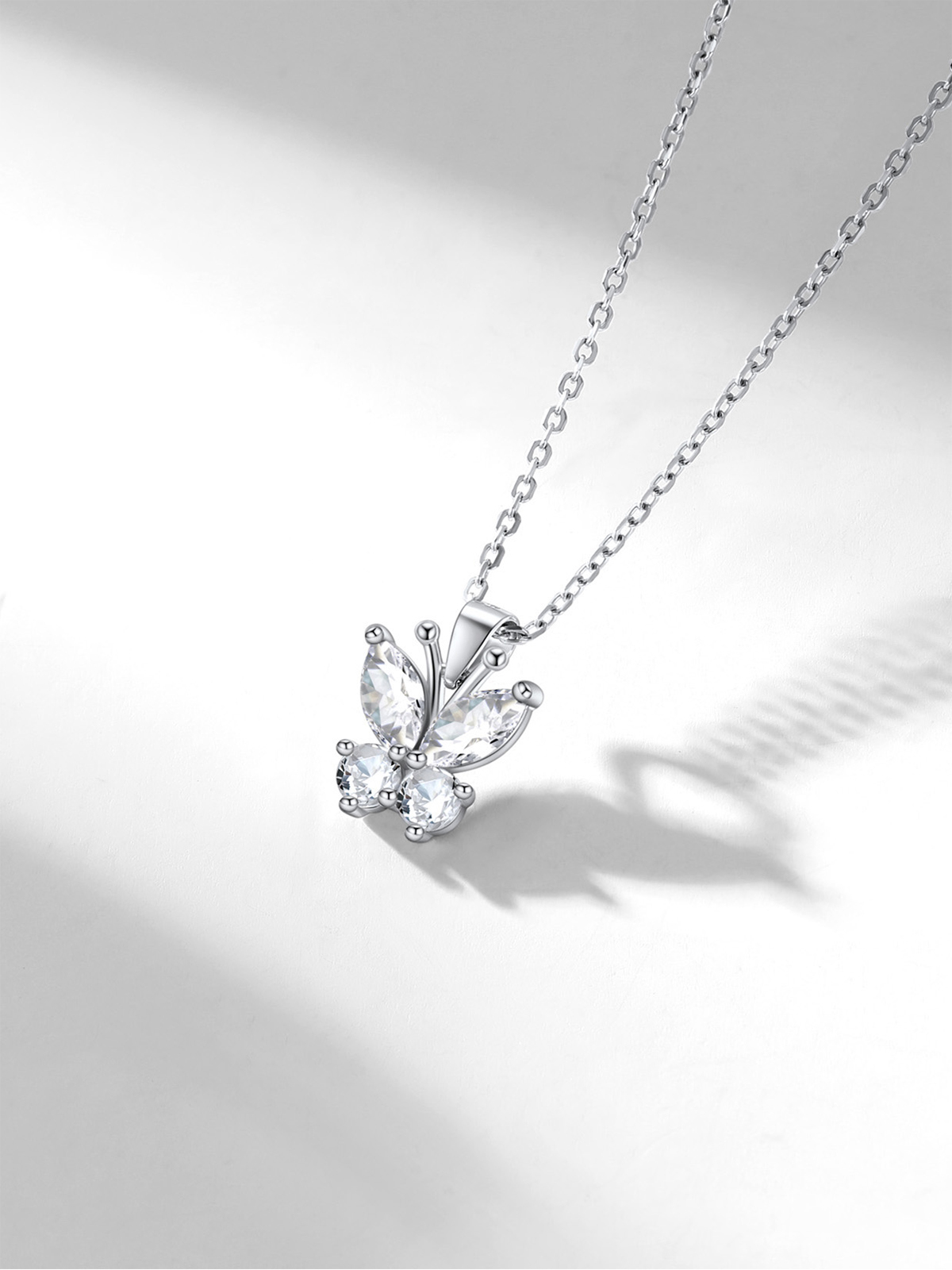Synthetic Diamond Butterfly Pendant Animal Necklace