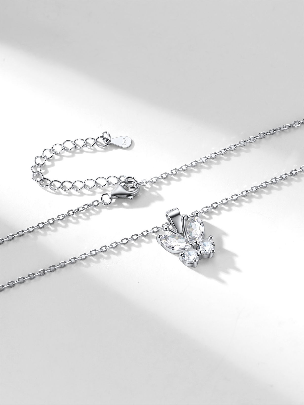 Synthetic Diamond Butterfly Pendant Animal Necklace