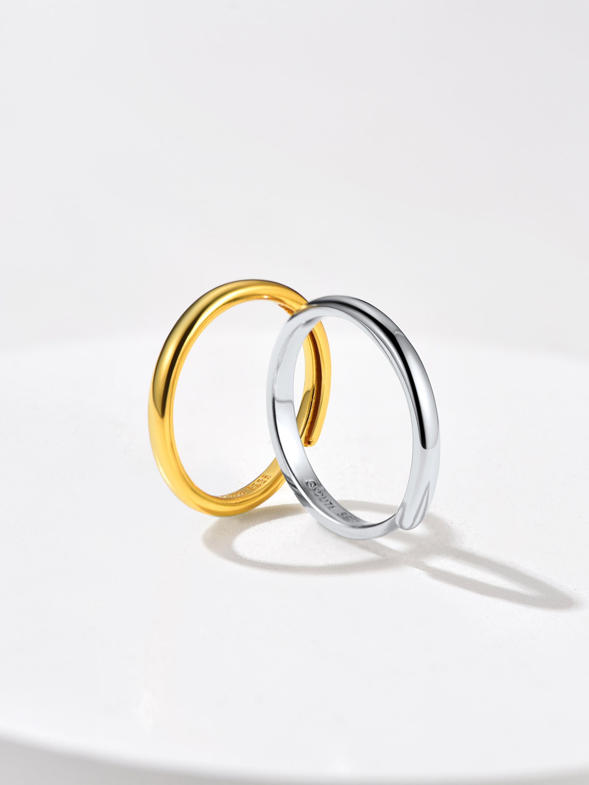 Adjustable Wedding Band Couple Ring in Silver