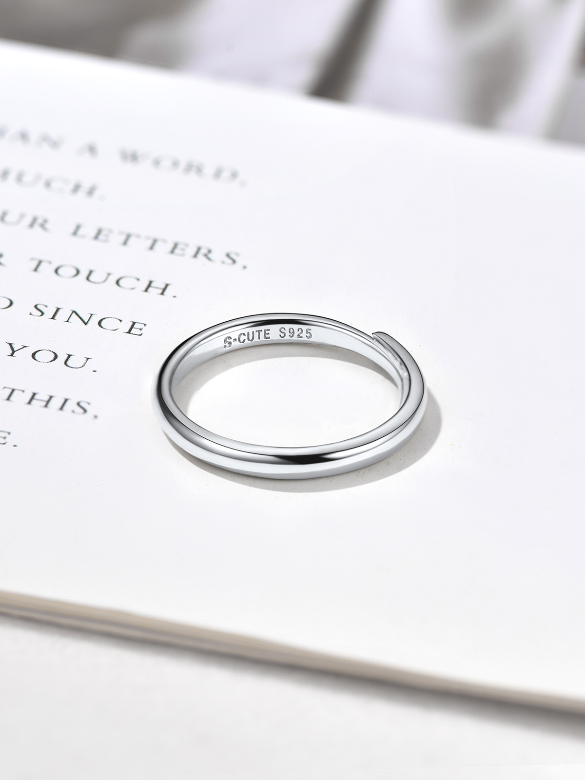 Adjustable Wedding Band Couple Ring in Silver