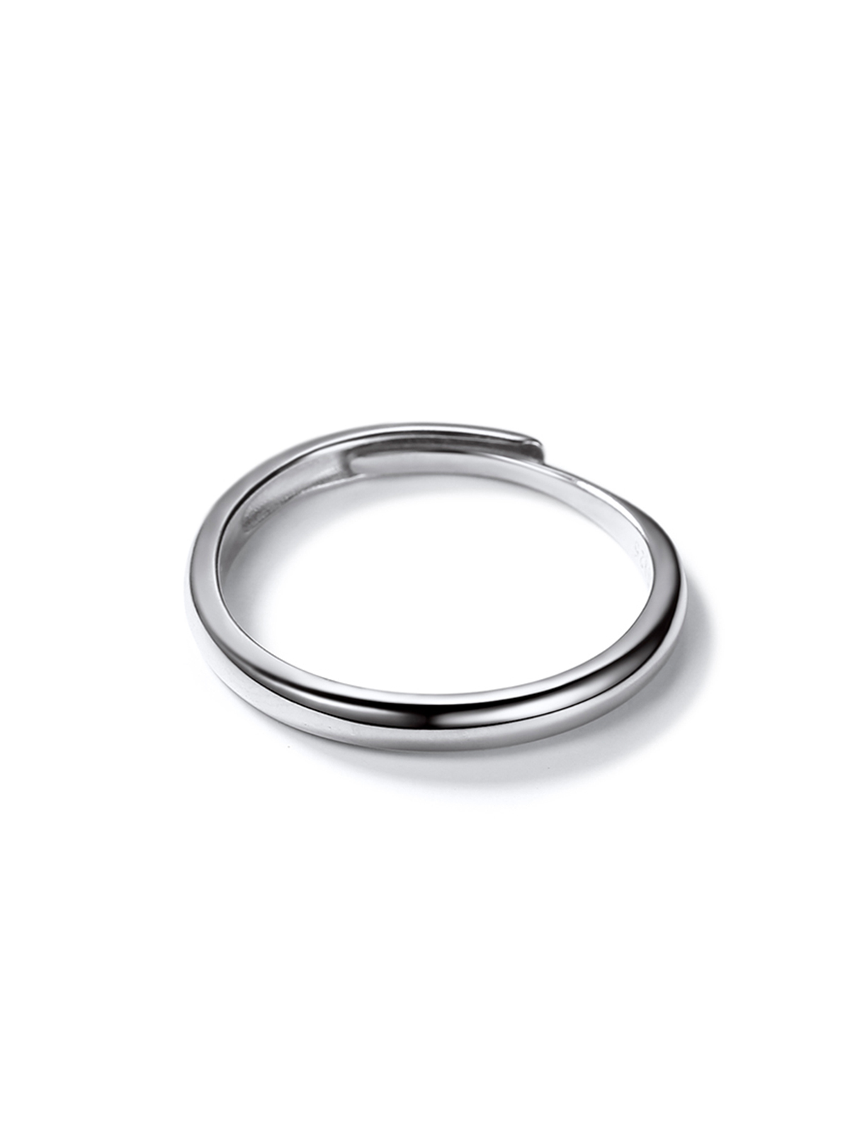 Adjustable Wedding Band Couple Ring in Silver
