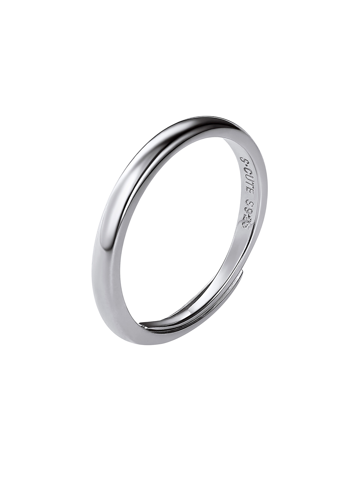Adjustable Wedding Band Couple Ring in Silver