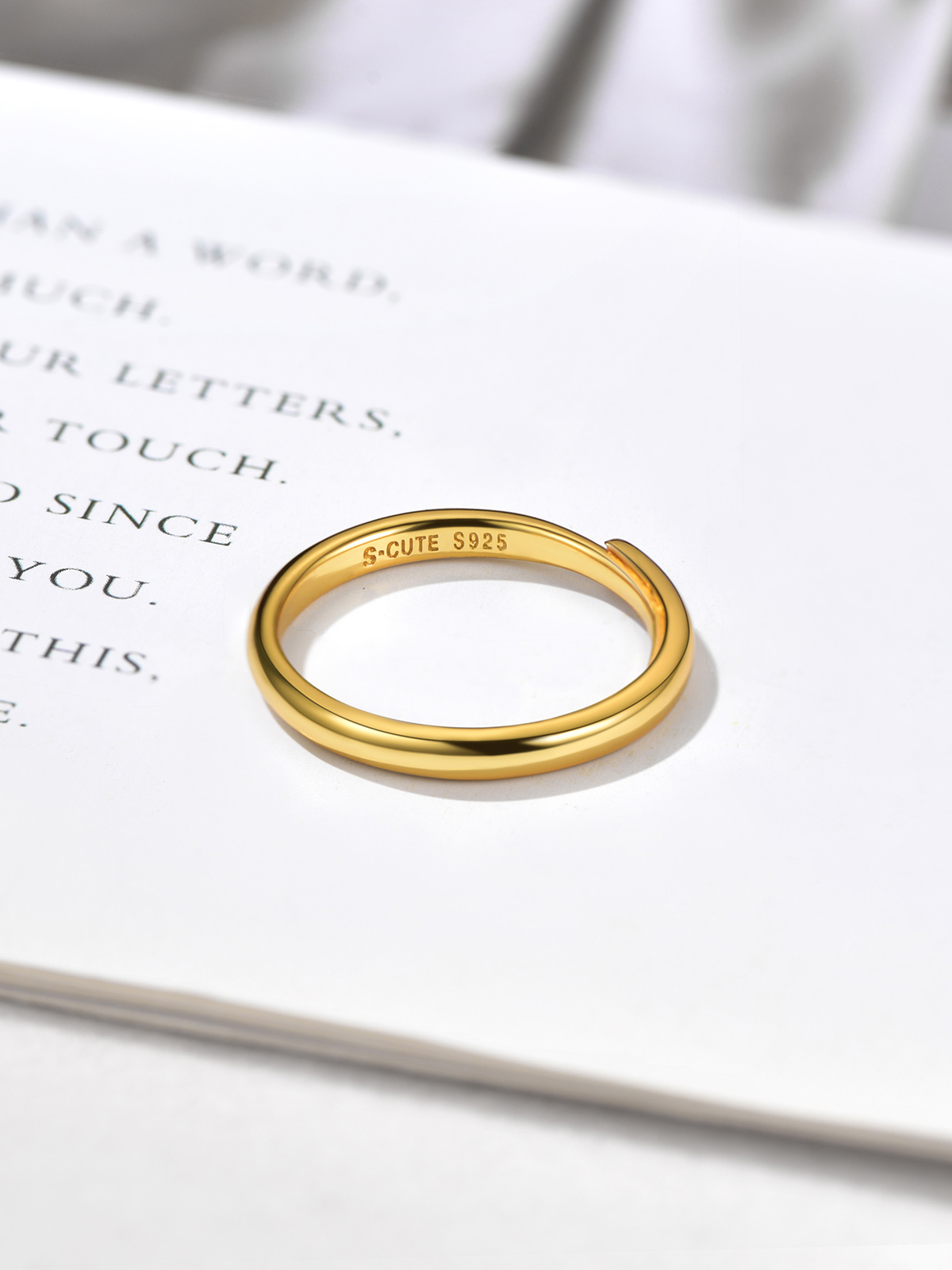 Adjustable Wedding Band Couple Ring in 18K Gold Plated