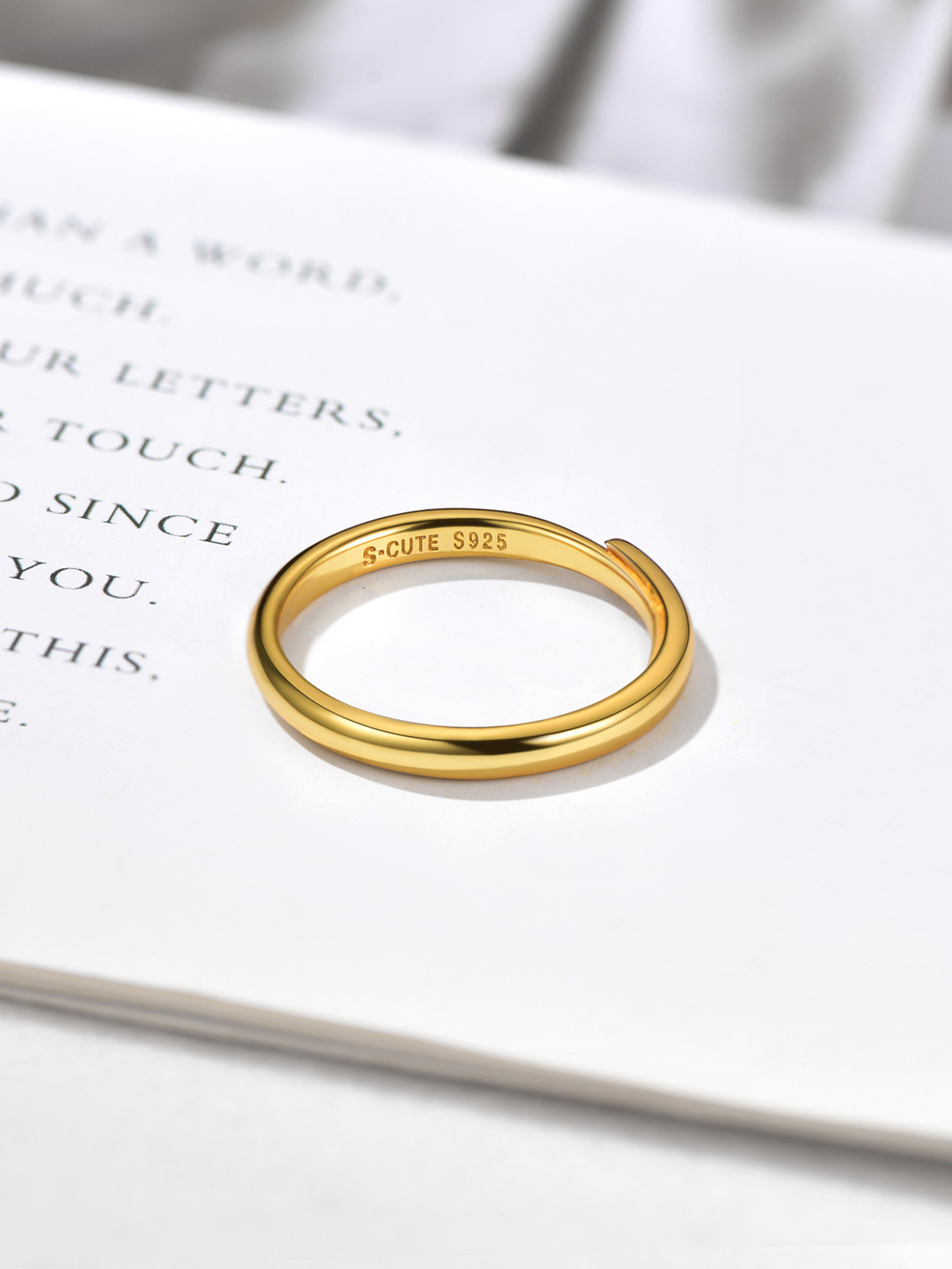 Adjustable Wedding Band Couple Ring in 18K Gold Plated