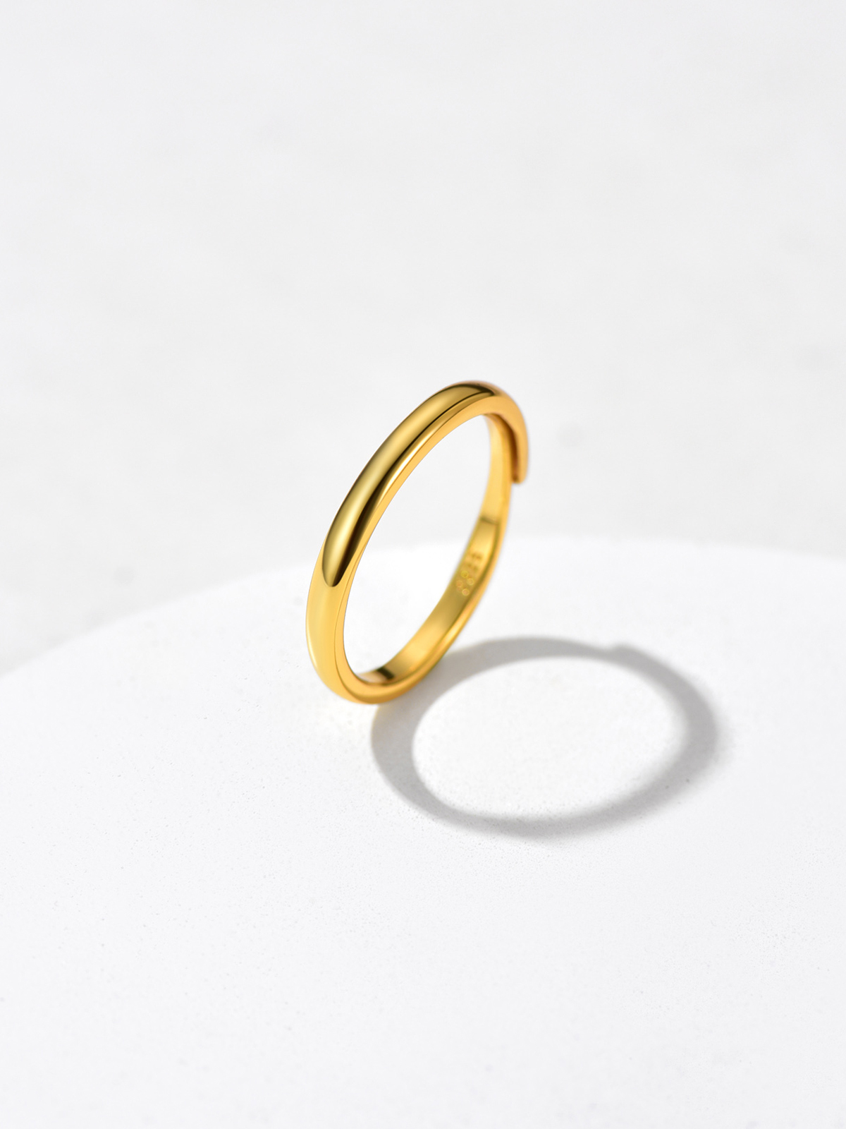 Adjustable Wedding Band Couple Ring in 18K Gold Plated