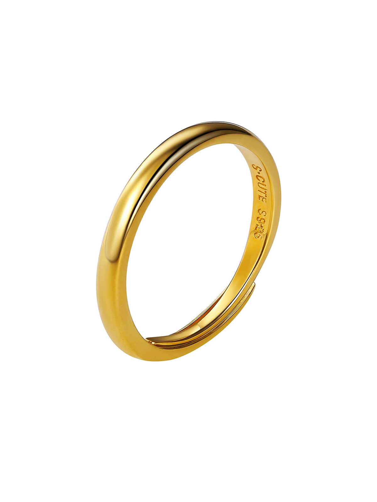 Adjustable Wedding Band Couple Ring in 18K Gold Plated