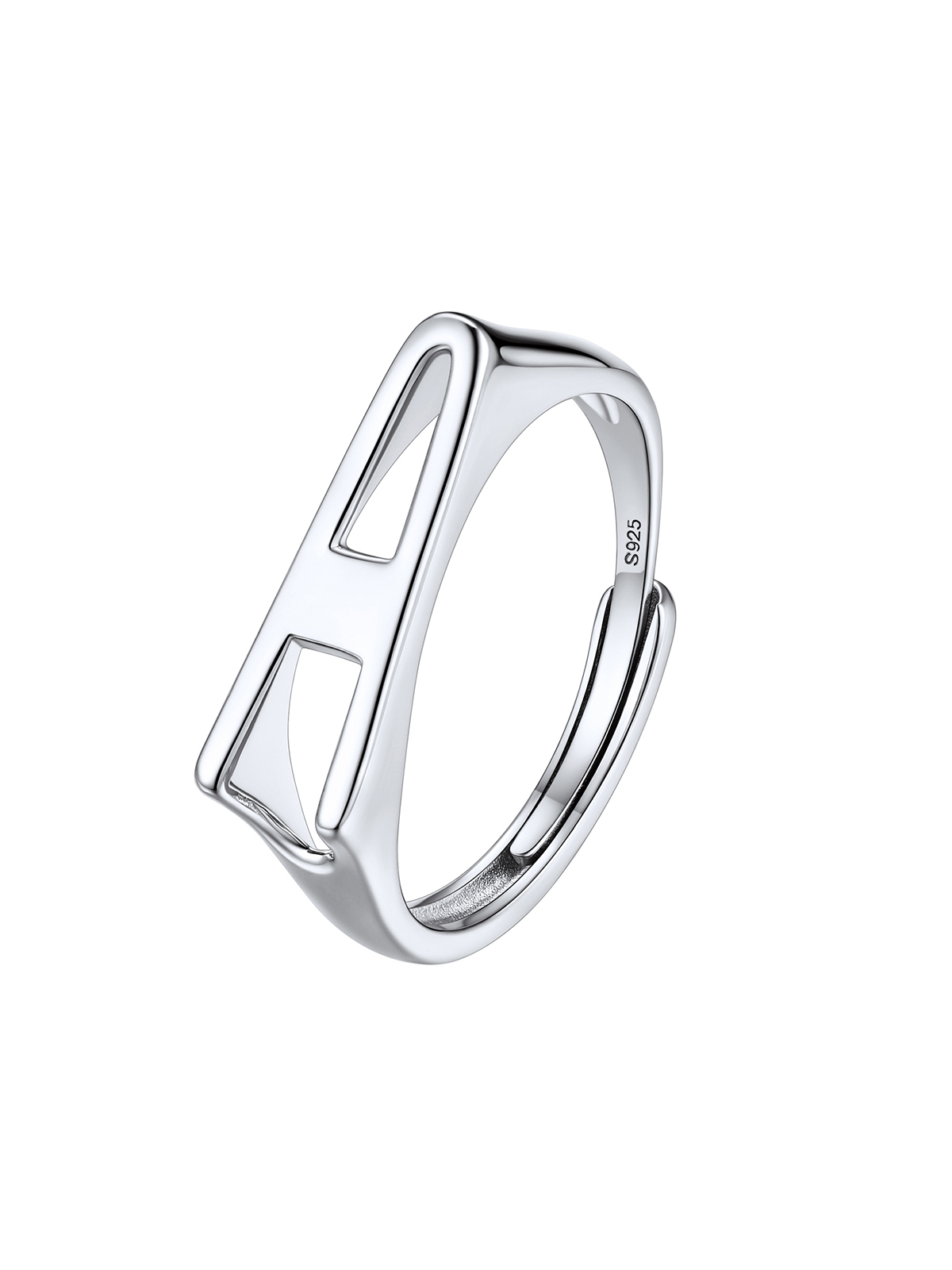Initial Ring Adjustable Capital Letter Ring in Silver
