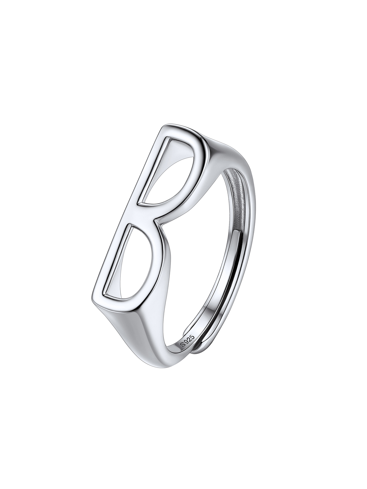 Initial Ring Adjustable Capital Letter Ring in Silver