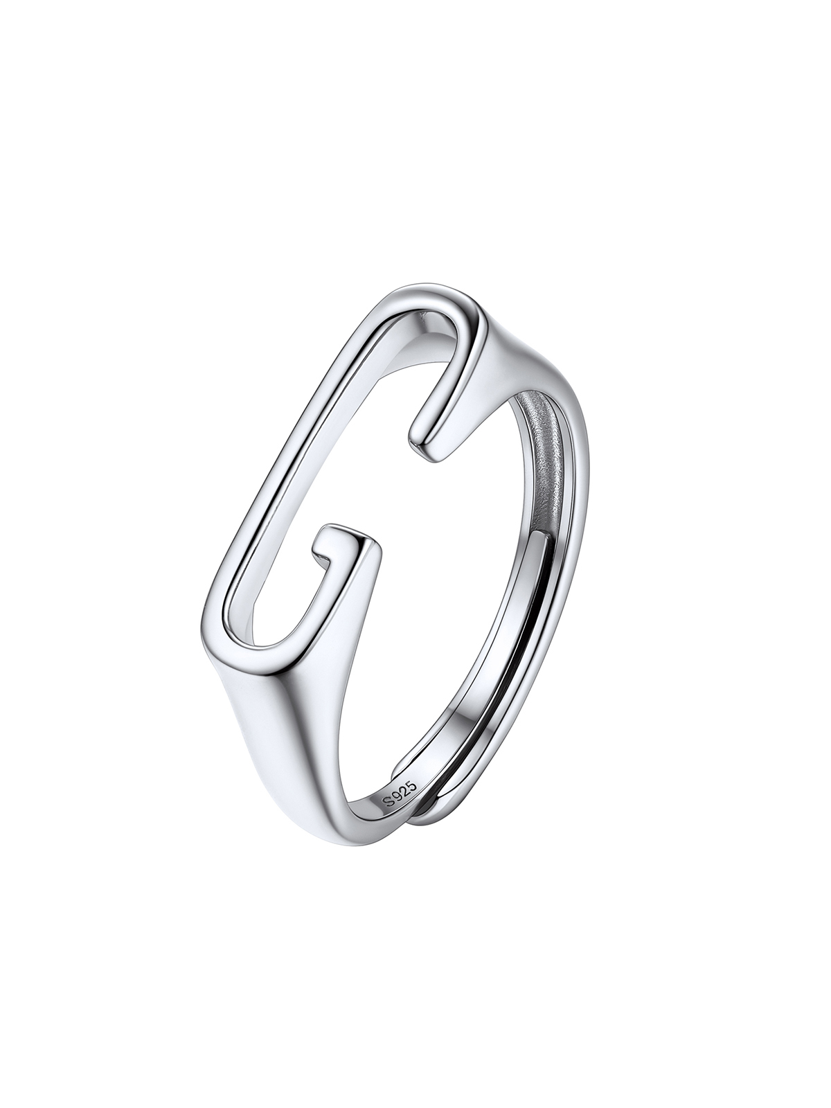 Initial Ring Adjustable Capital Letter Ring in Silver