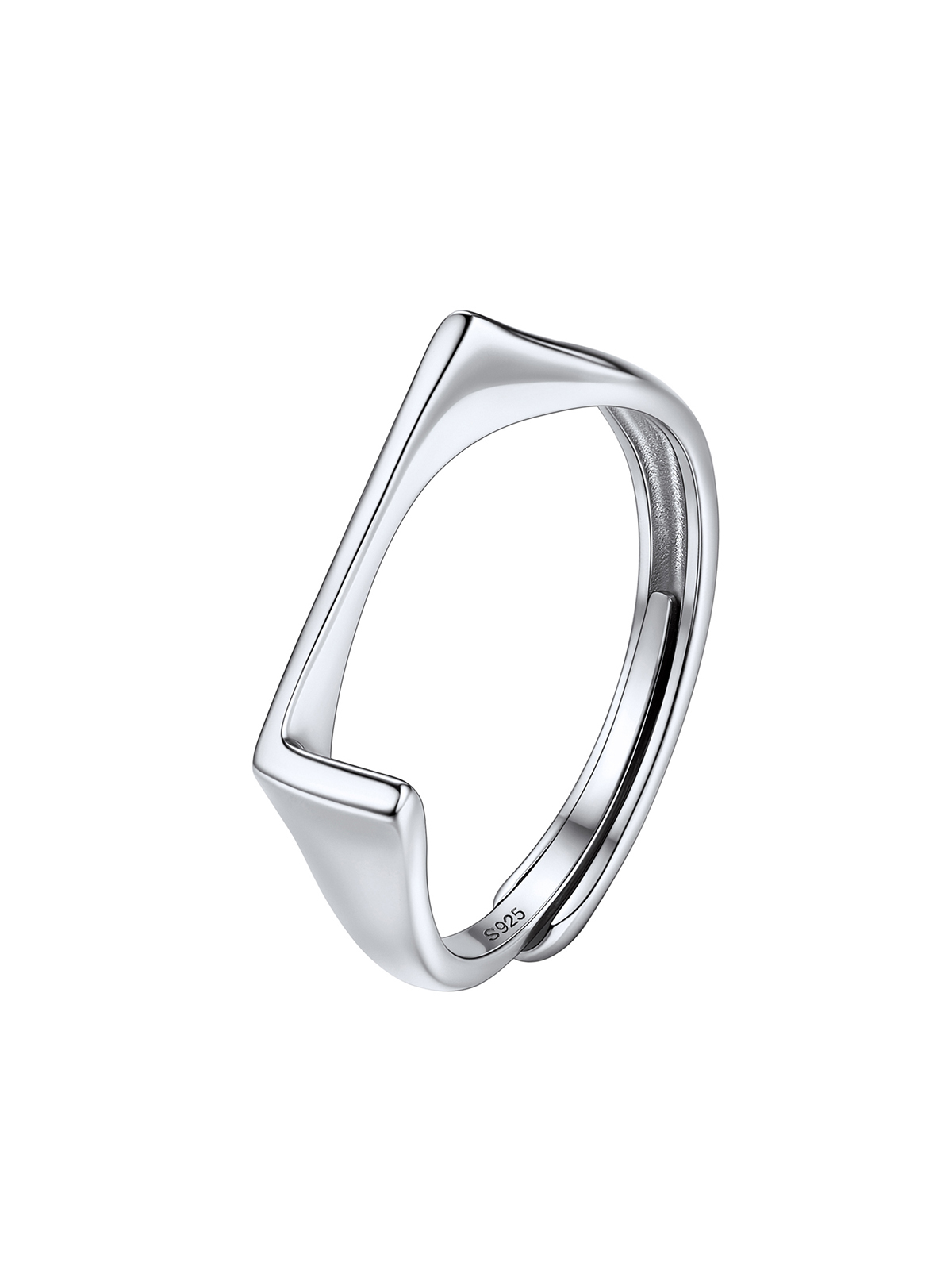 Initial Ring Adjustable Capital Letter Ring in Silver