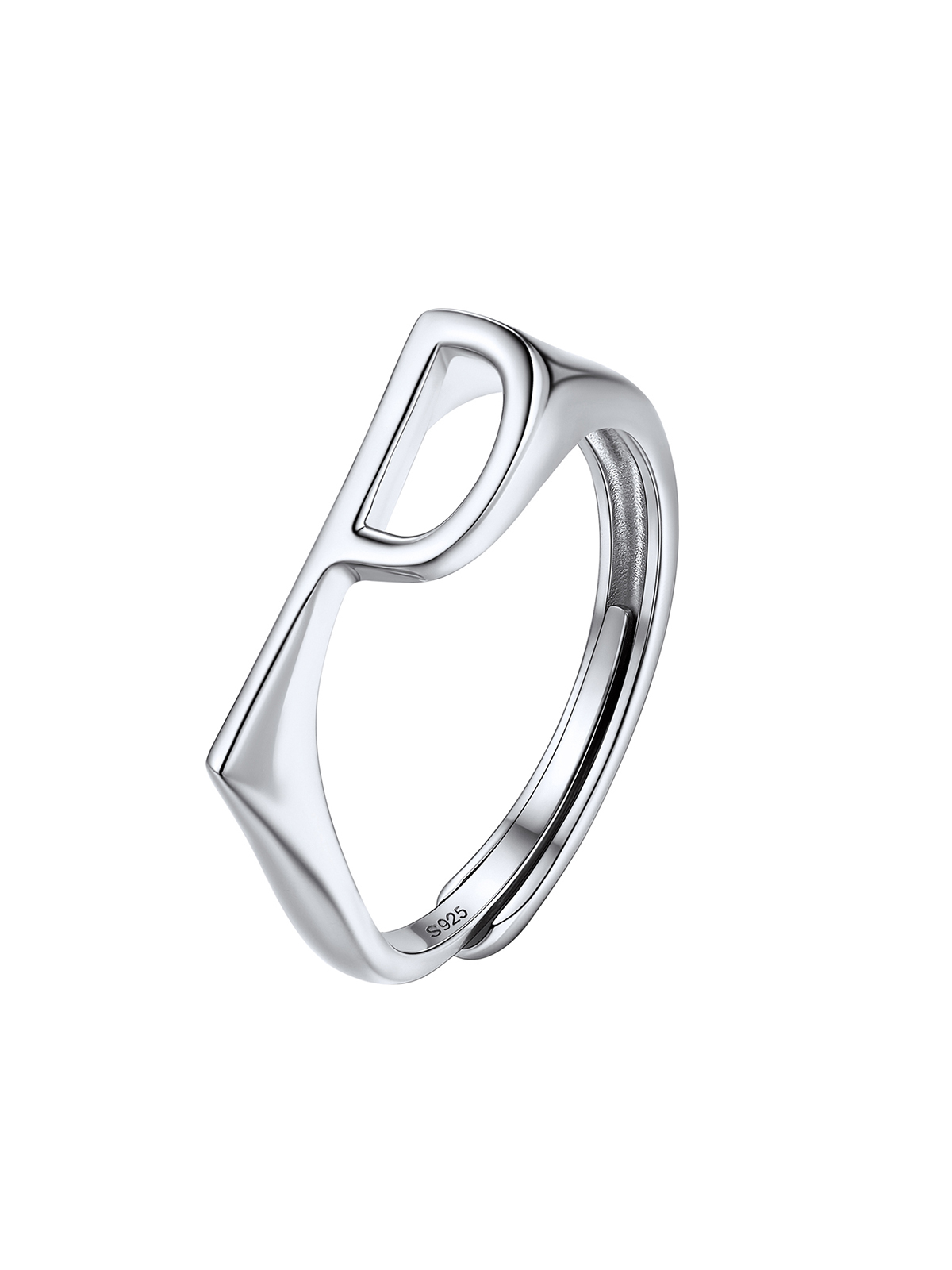Initial Ring Adjustable Capital Letter Ring in Silver