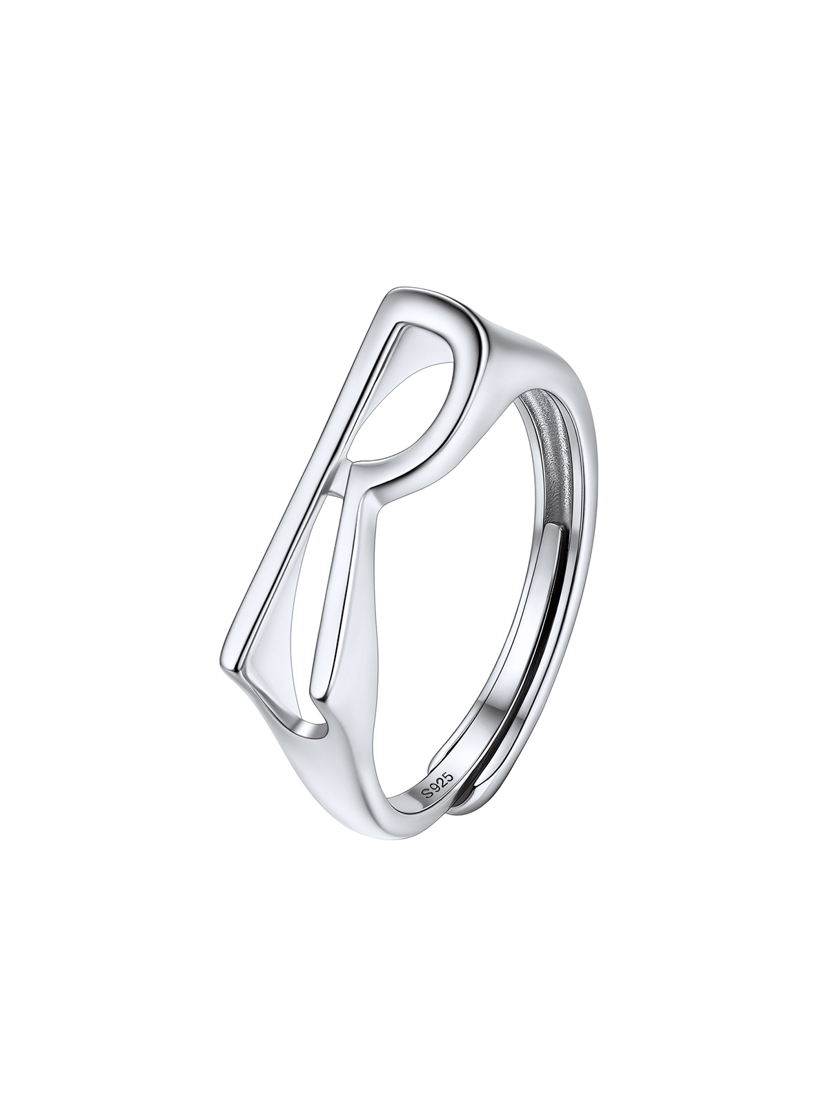 Initial Ring Adjustable Capital Letter Ring in Silver