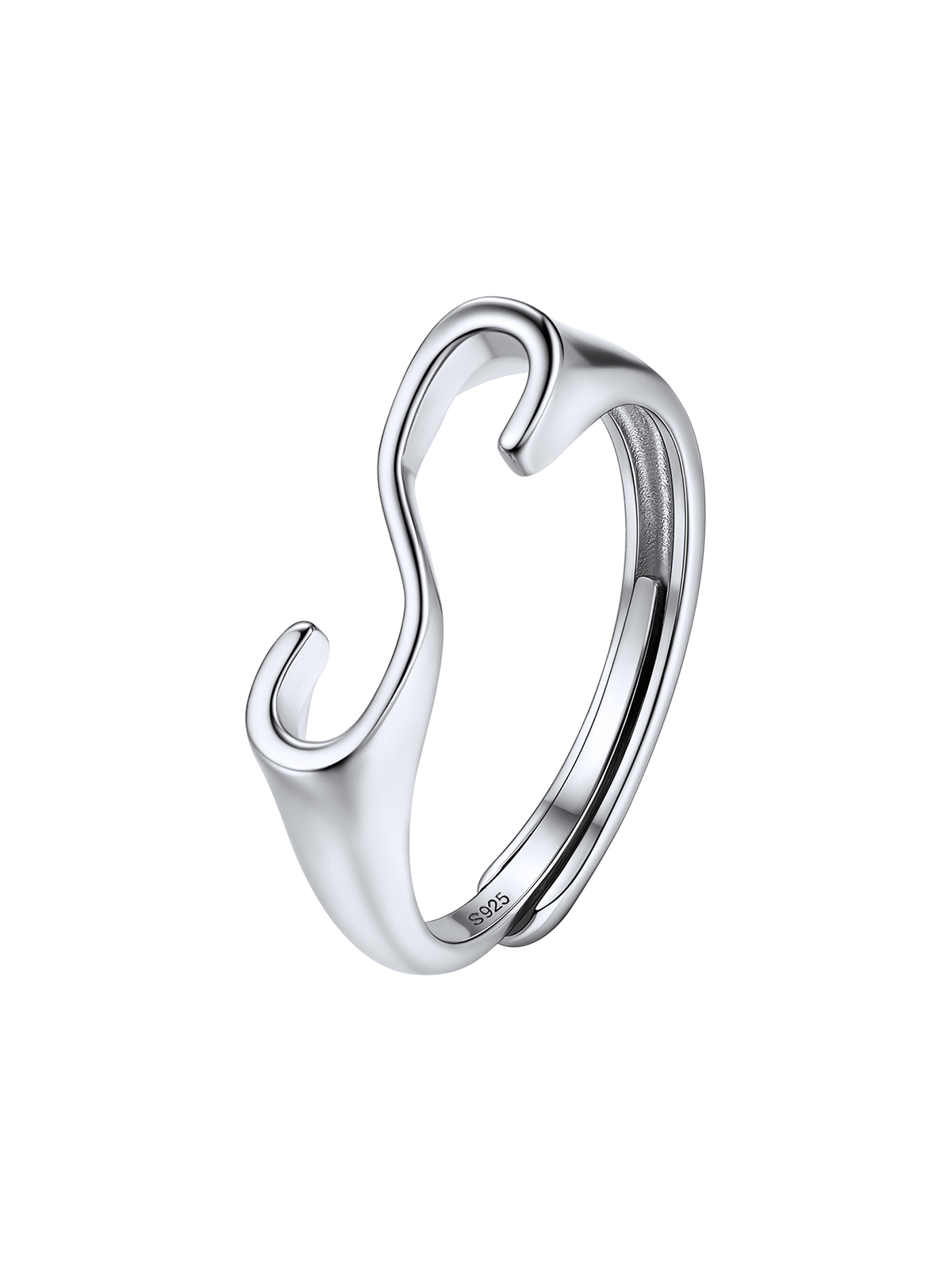 Initial Ring Adjustable Capital Letter Ring in Silver