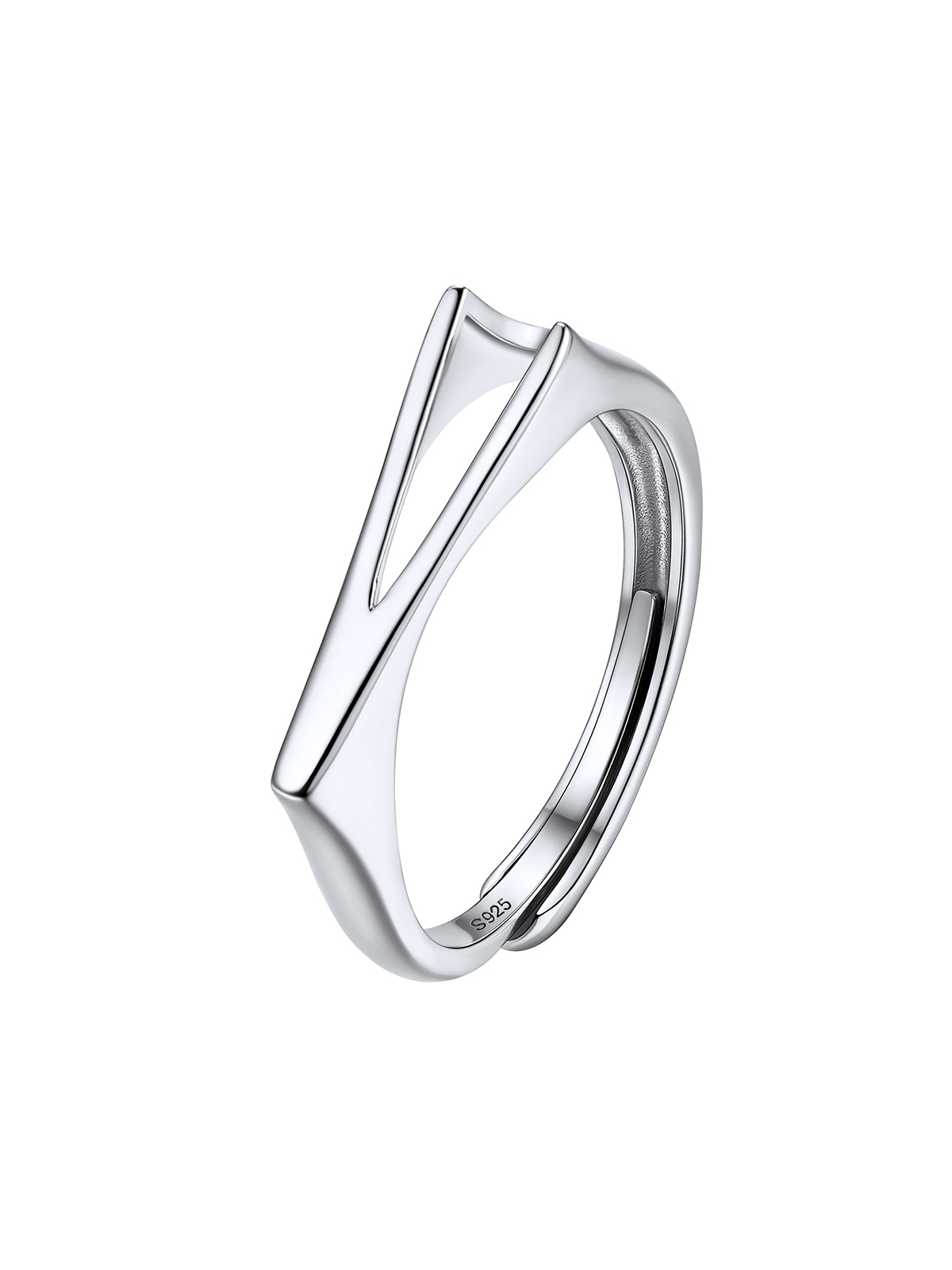 Initial Ring Adjustable Capital Letter Ring in Silver