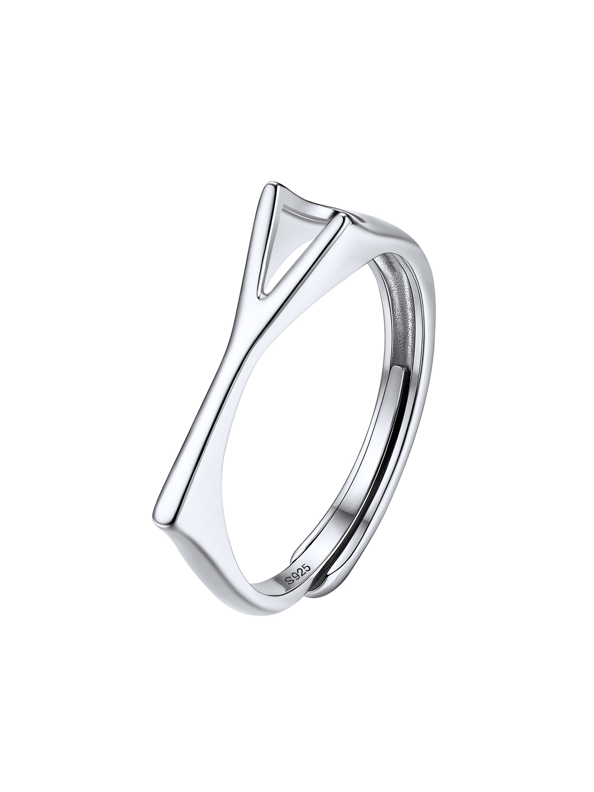 Initial Ring Adjustable Capital Letter Ring in Silver