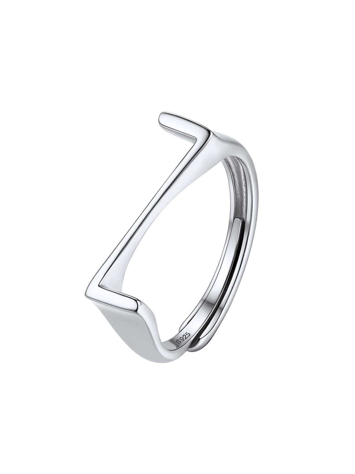 Initial Ring Adjustable Capital Letter Ring in Silver
