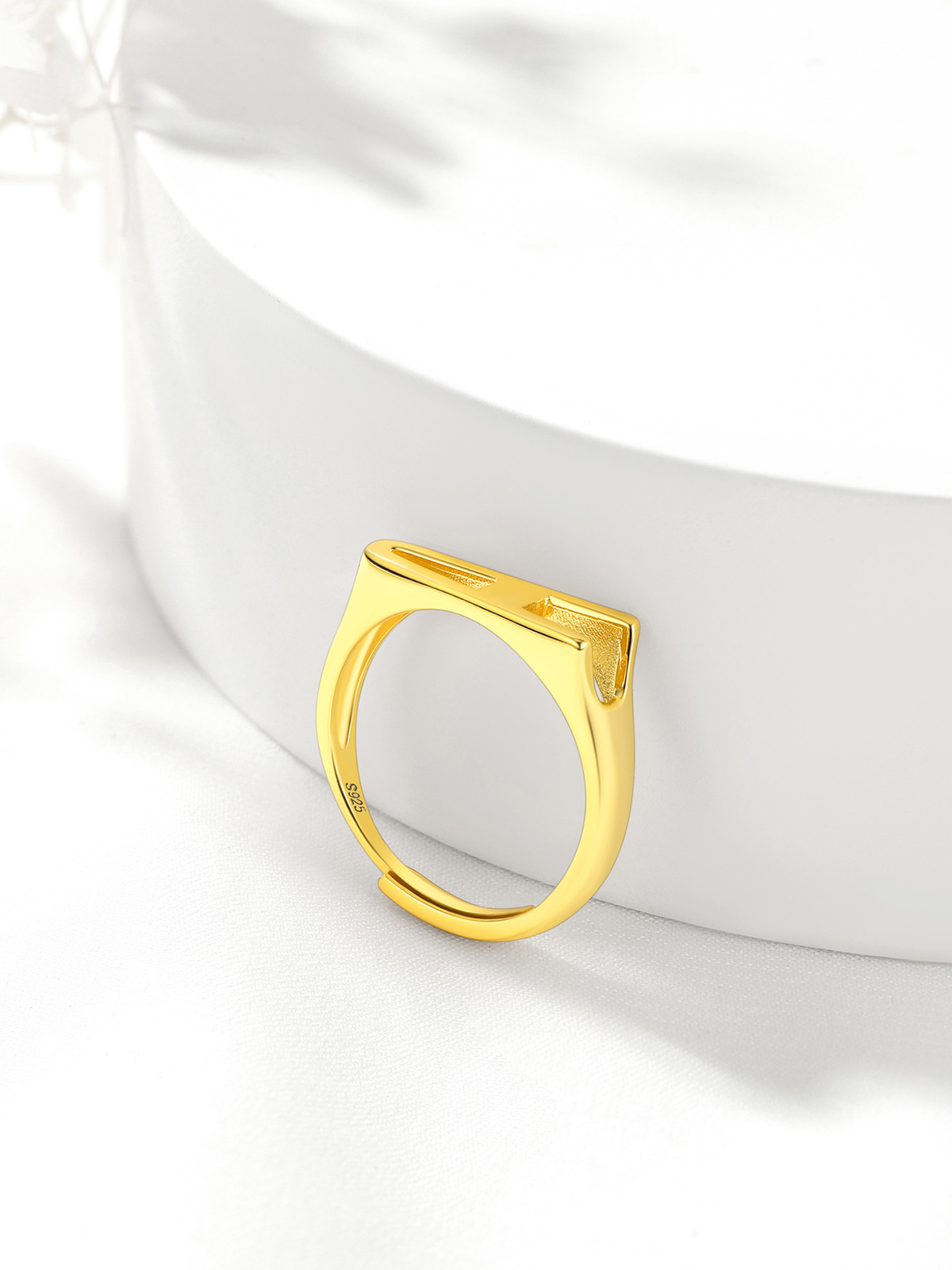 Initial Ring Adjustable Capital Letter Ring in 14K Gold