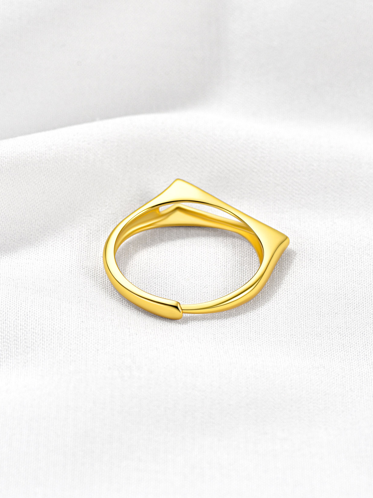 Initial Ring Adjustable Capital Letter Ring in 14K Gold