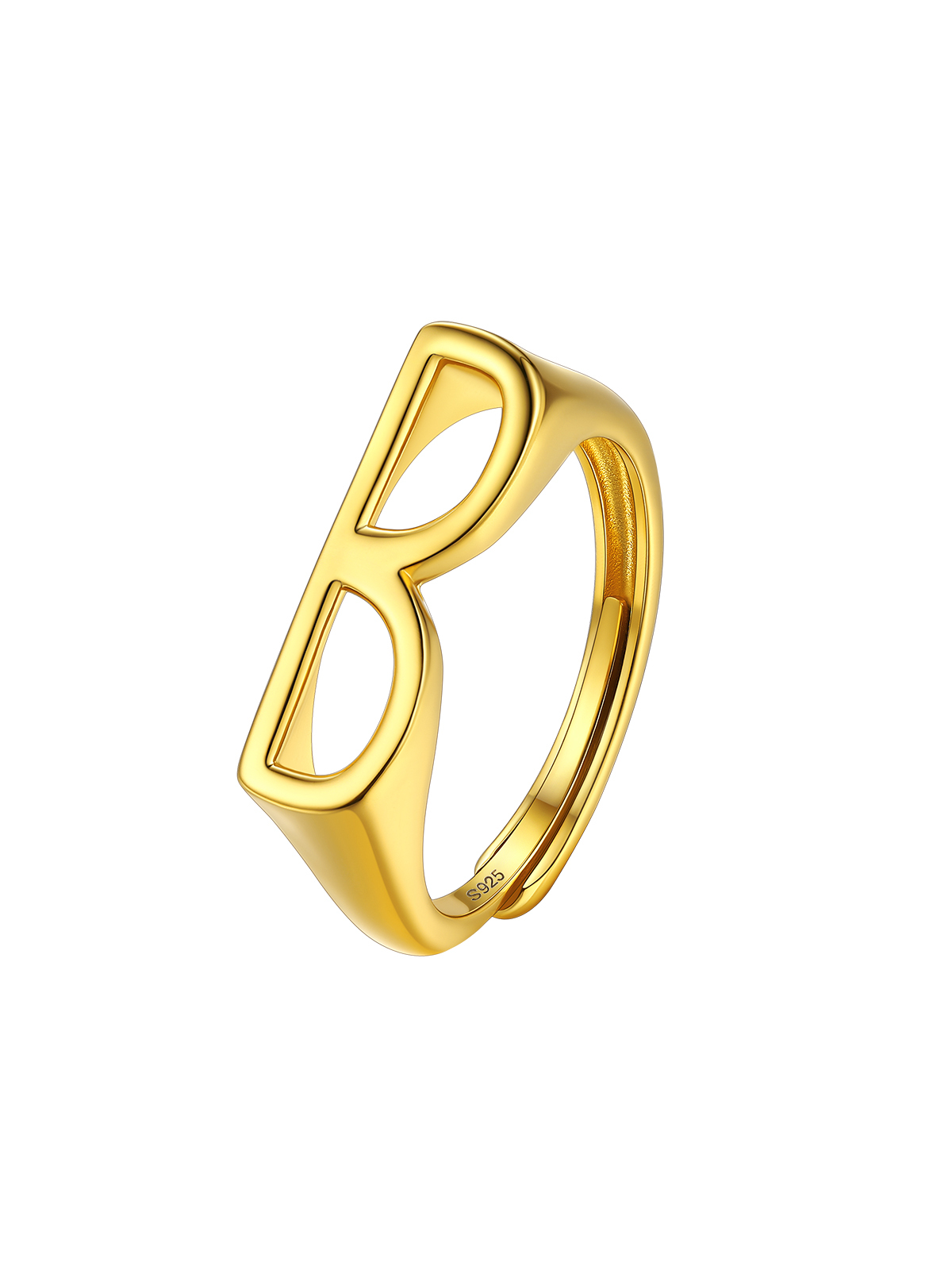 Initial Ring Adjustable Capital Letter Ring in 14K Gold