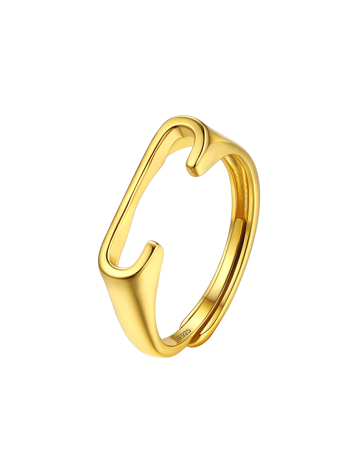 Initial Ring Adjustable Capital Letter Ring in 14K Gold
