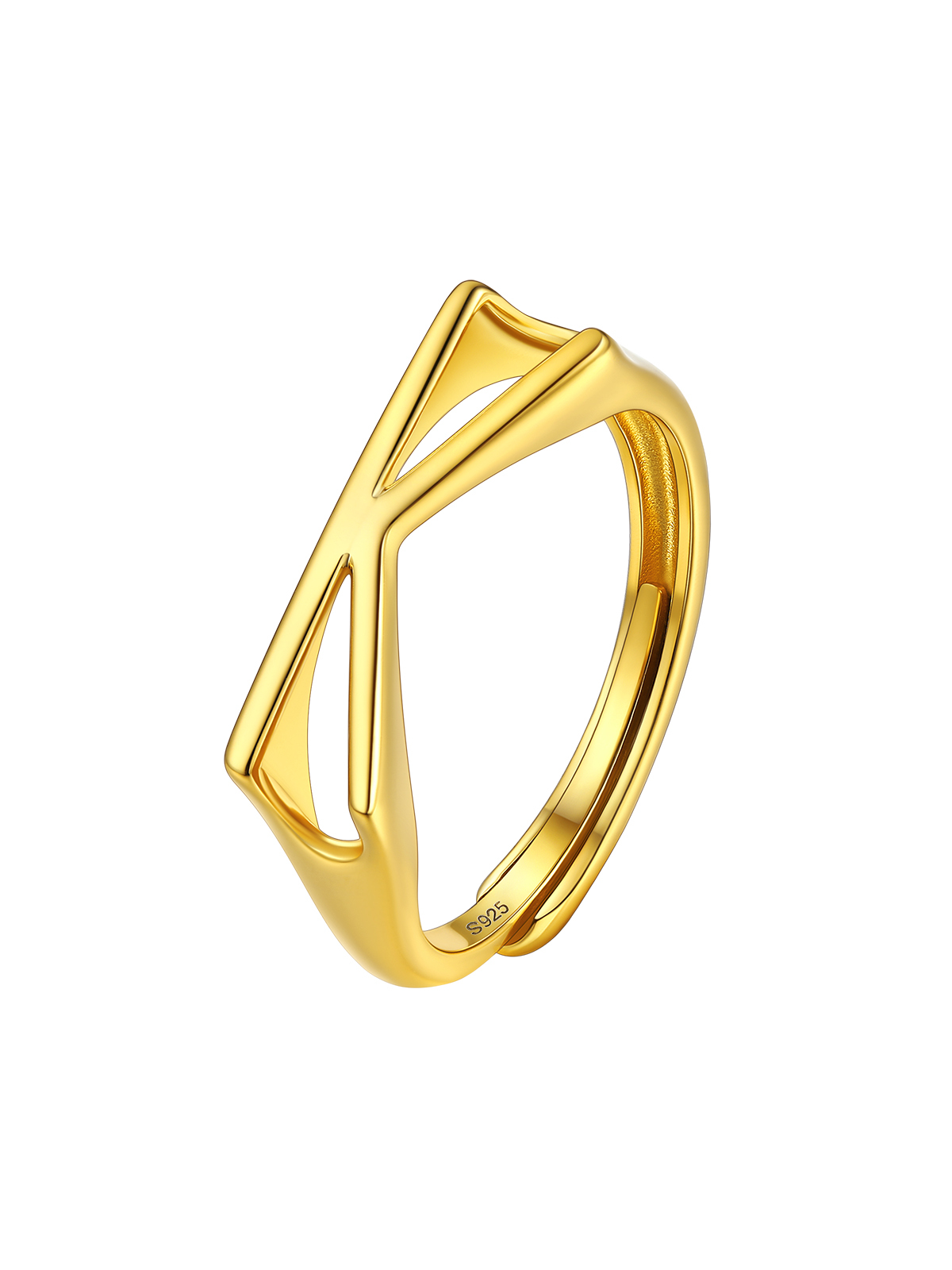 Initial Ring Adjustable Capital Letter Ring in 14K Gold
