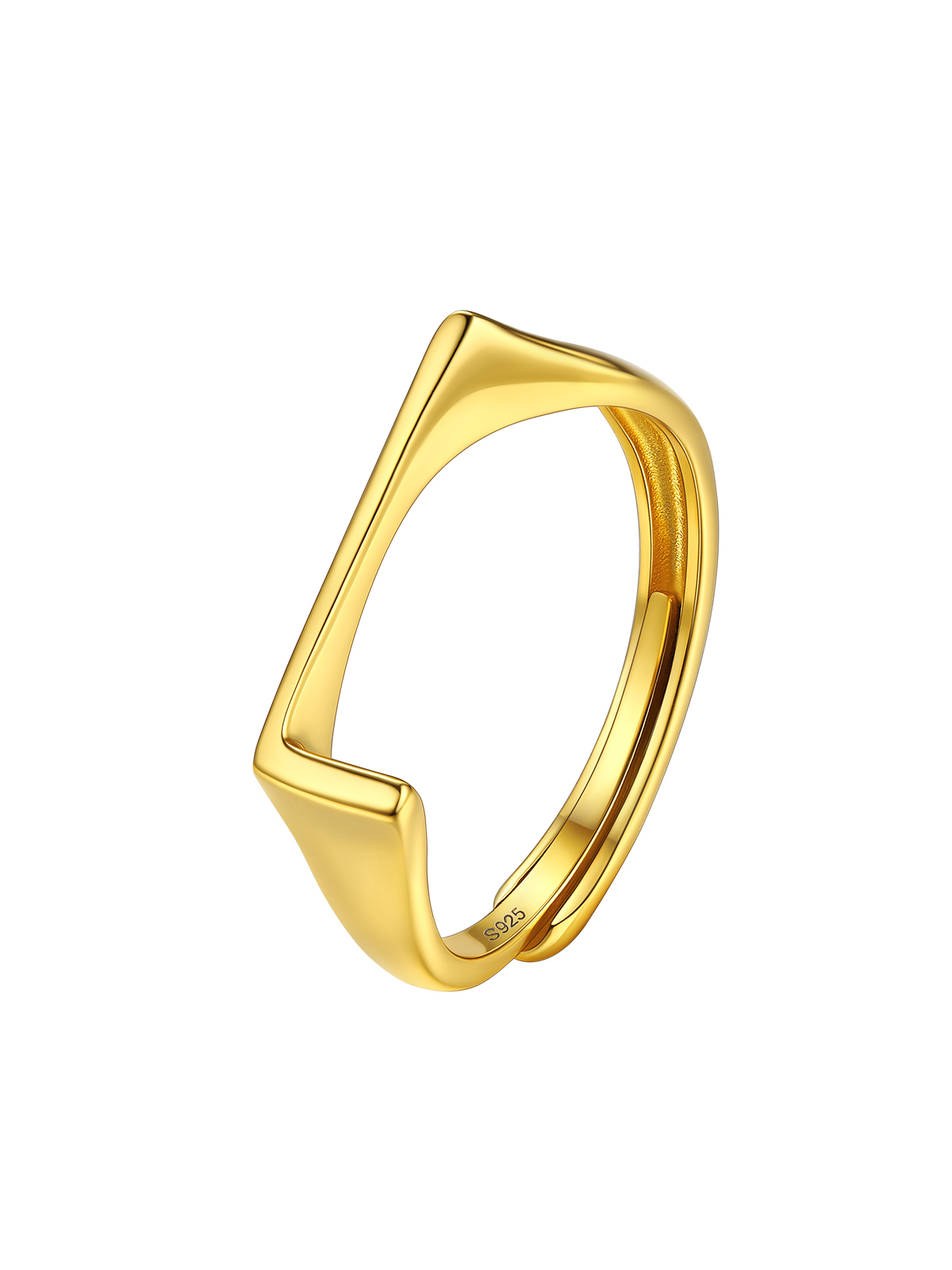 Initial Ring Adjustable Capital Letter Ring in 14K Gold