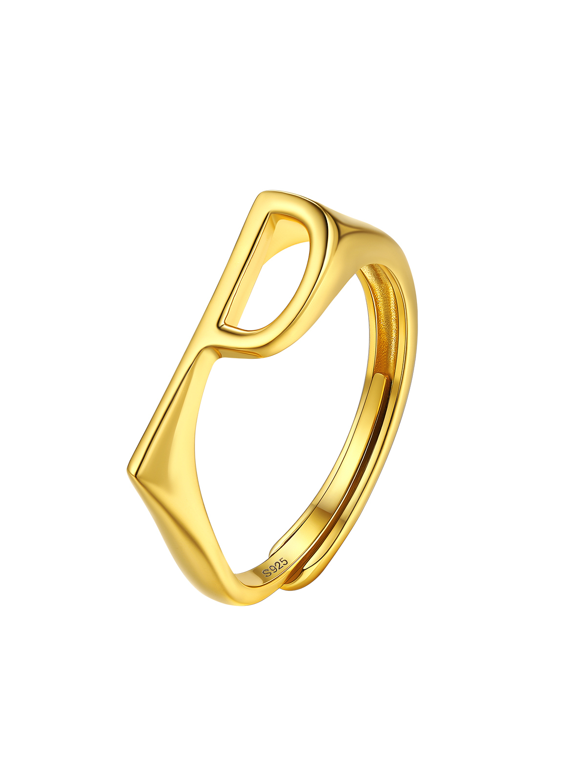 Initial Ring Adjustable Capital Letter Ring in 14K Gold