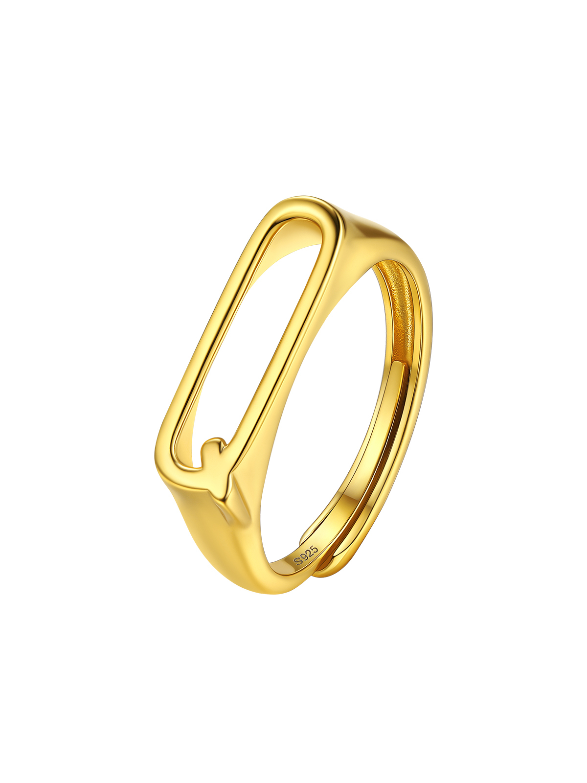 Initial Ring Adjustable Capital Letter Ring in 14K Gold