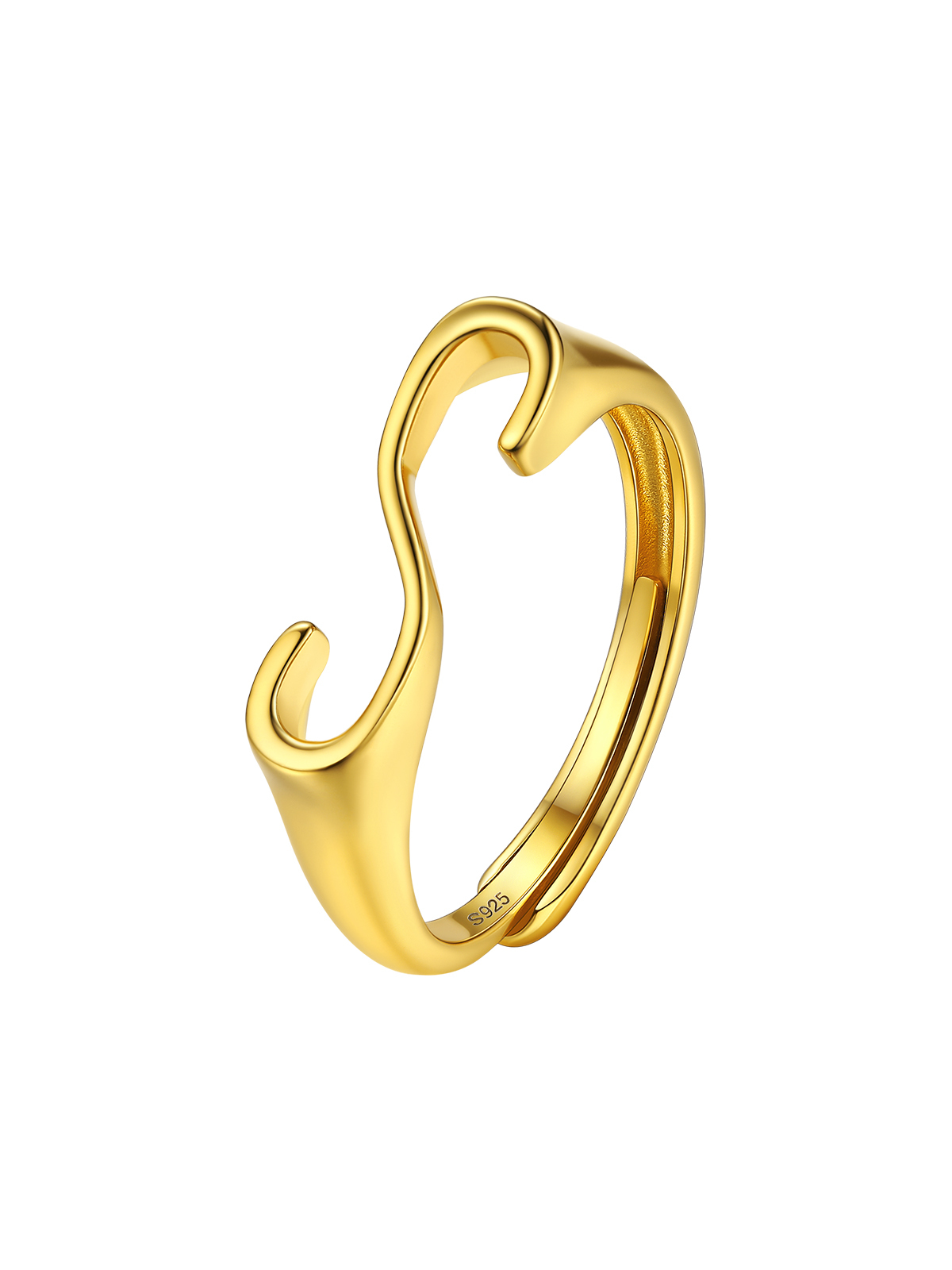 Initial Ring Adjustable Capital Letter Ring in 14K Gold