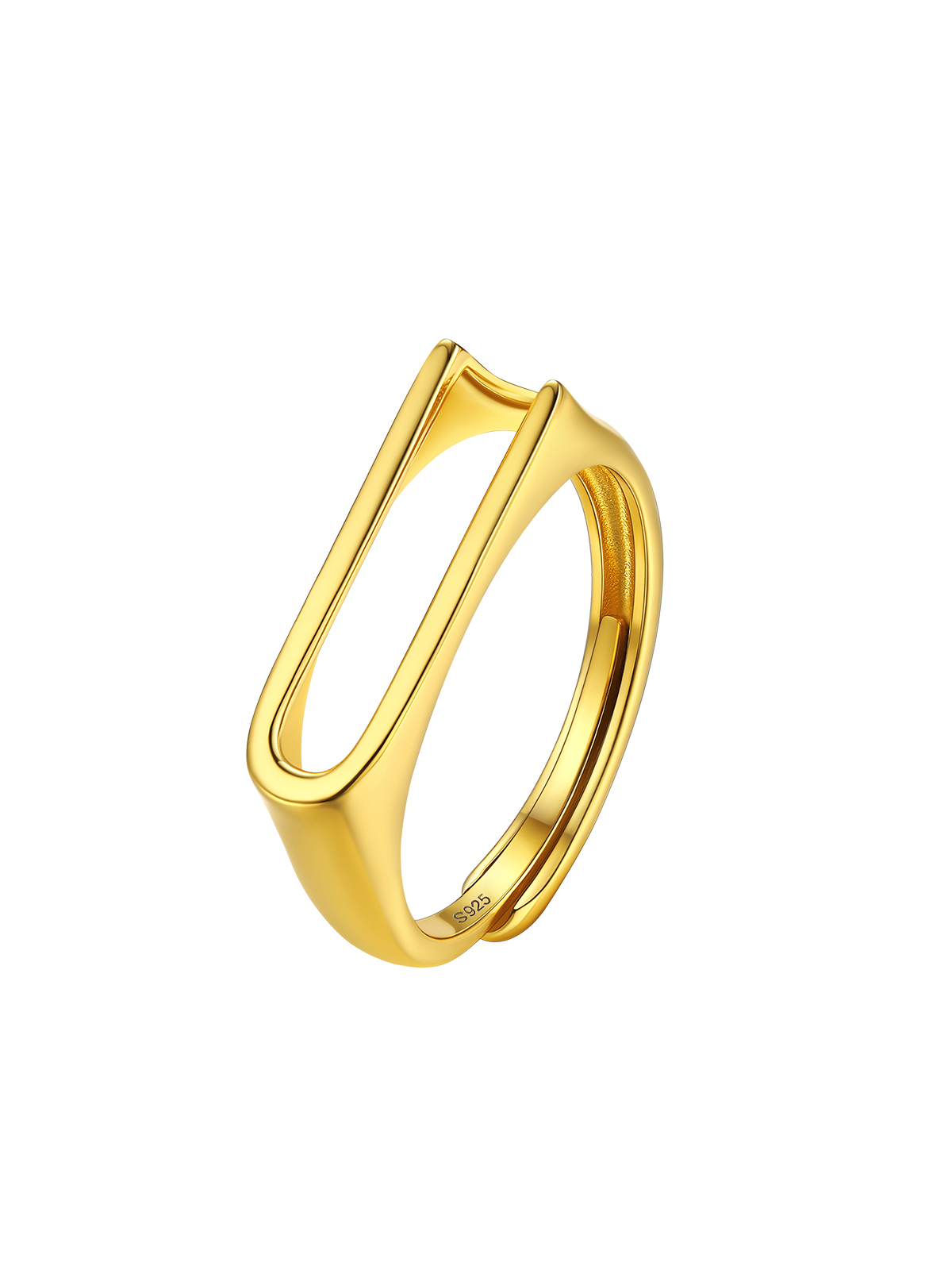Initial Ring Adjustable Capital Letter Ring in 14K Gold