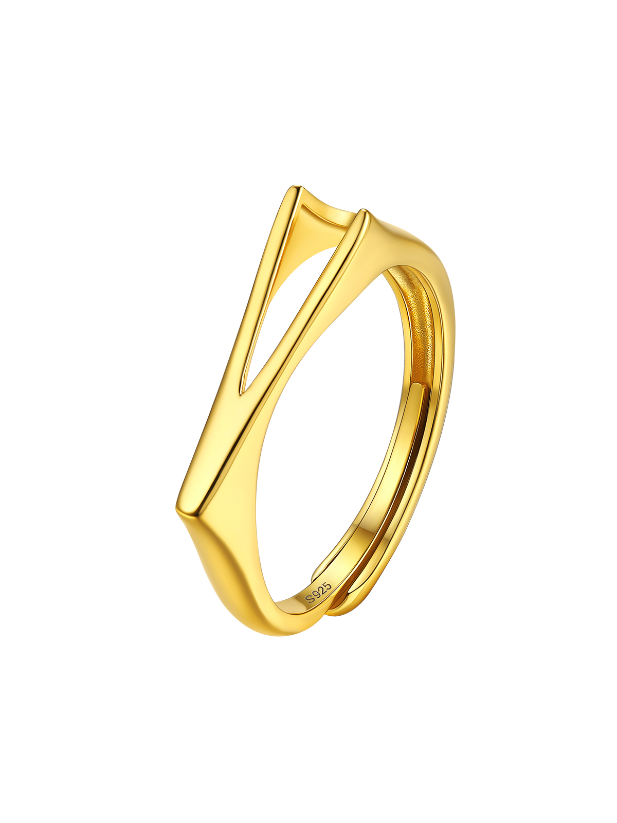 Initial Ring Adjustable Capital Letter Ring in 14K Gold