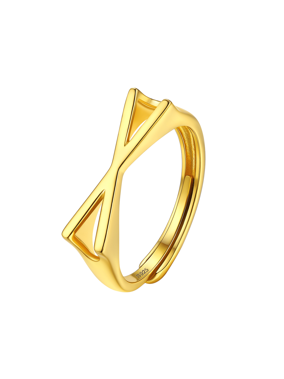 Initial Ring Adjustable Capital Letter Ring in 14K Gold