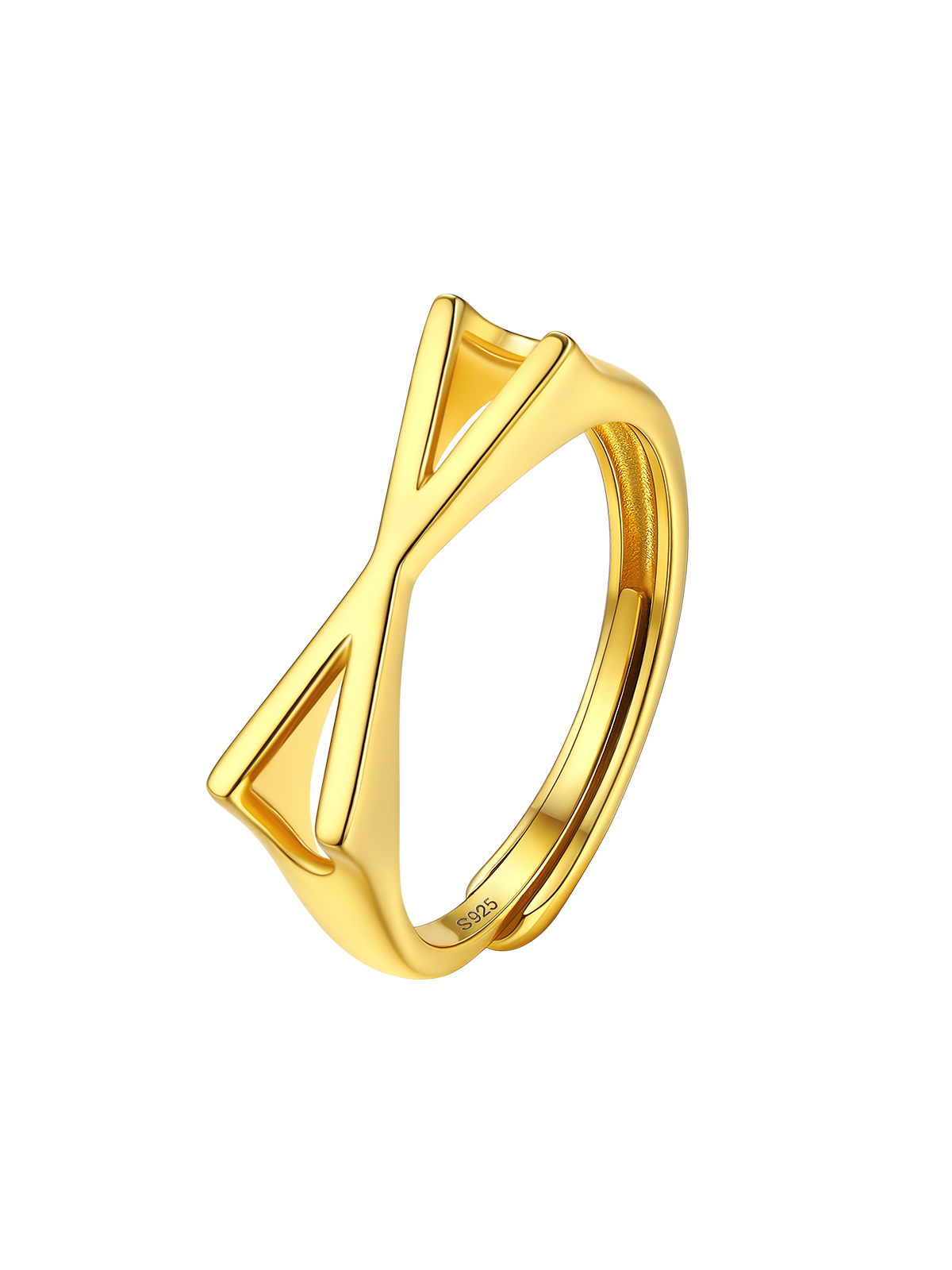Initial Ring Adjustable Capital Letter Ring in 14K Gold