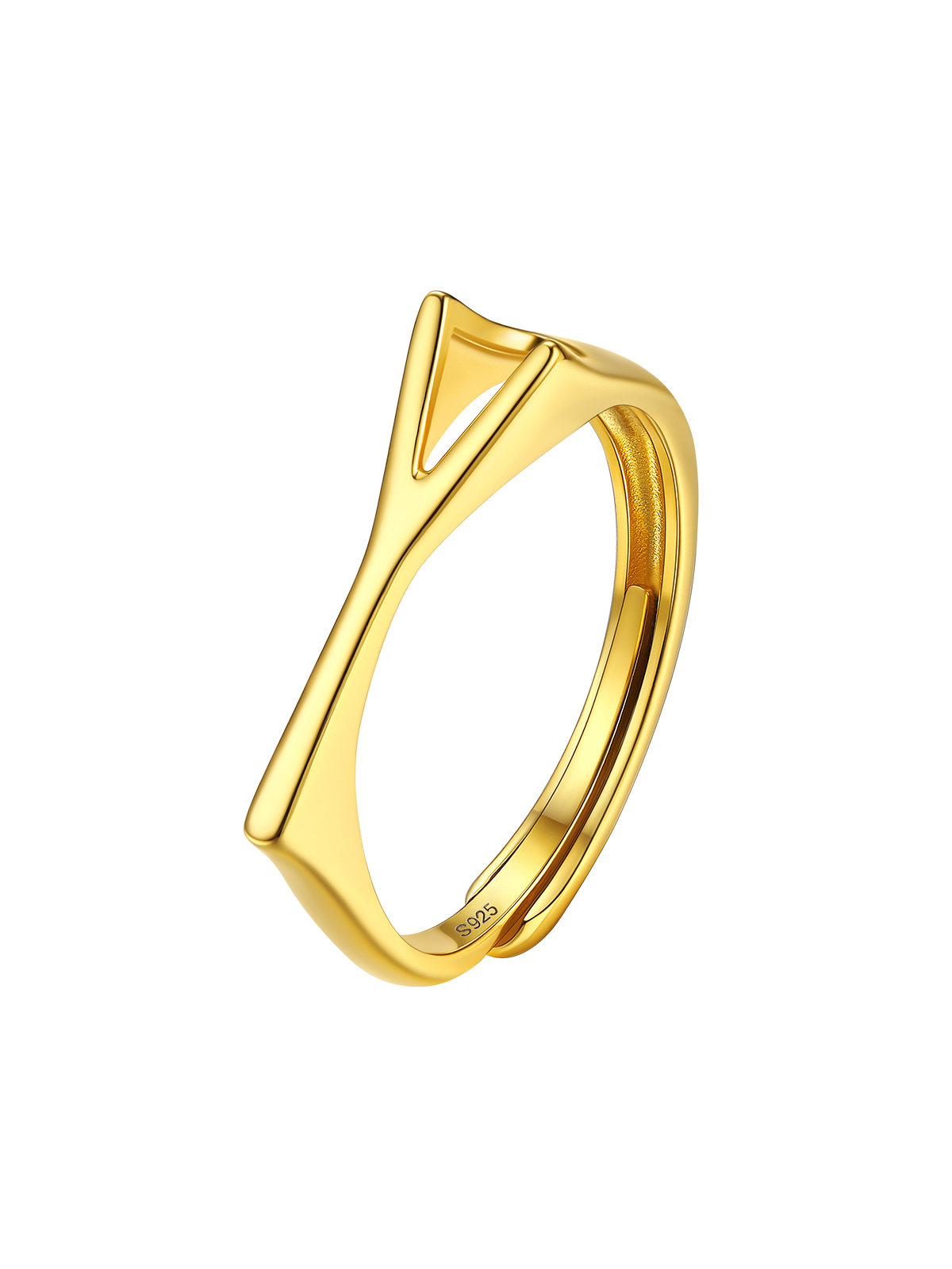 Initial Ring Adjustable Capital Letter Ring in 14K Gold