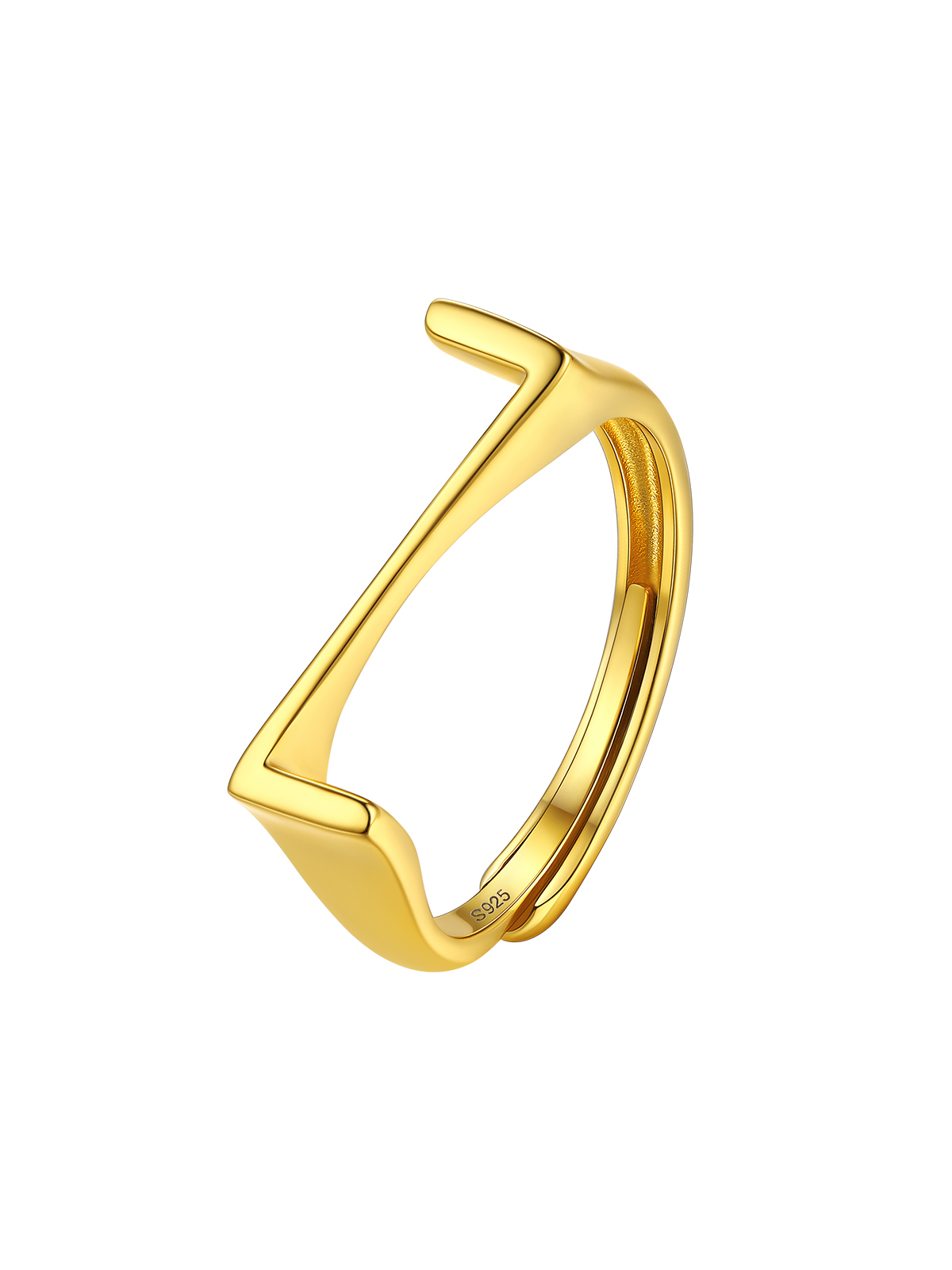 Initial Ring Adjustable Capital Letter Ring in 14K Gold