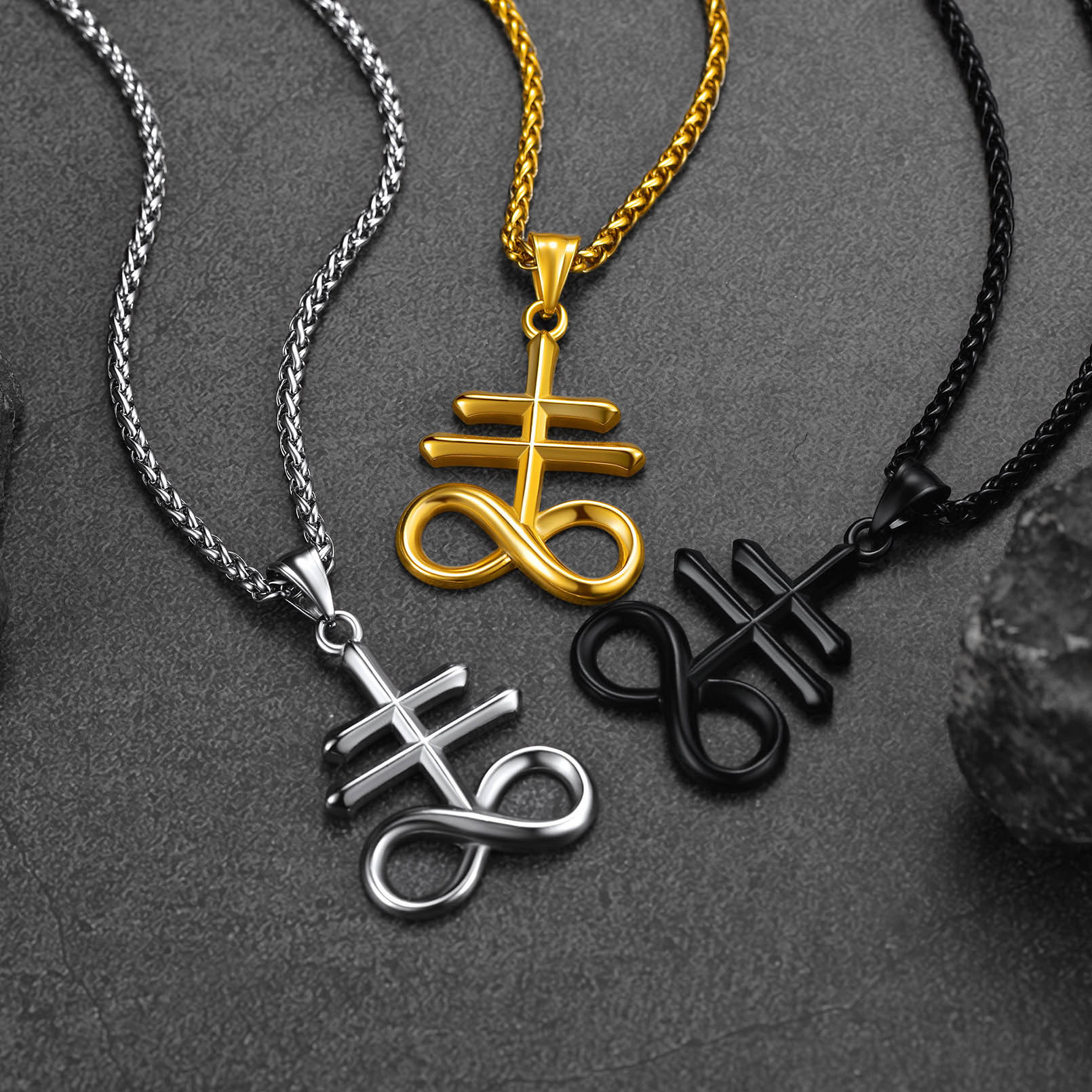 Satanic Leviathan Cross Pendant Necklace in Different Colors-01