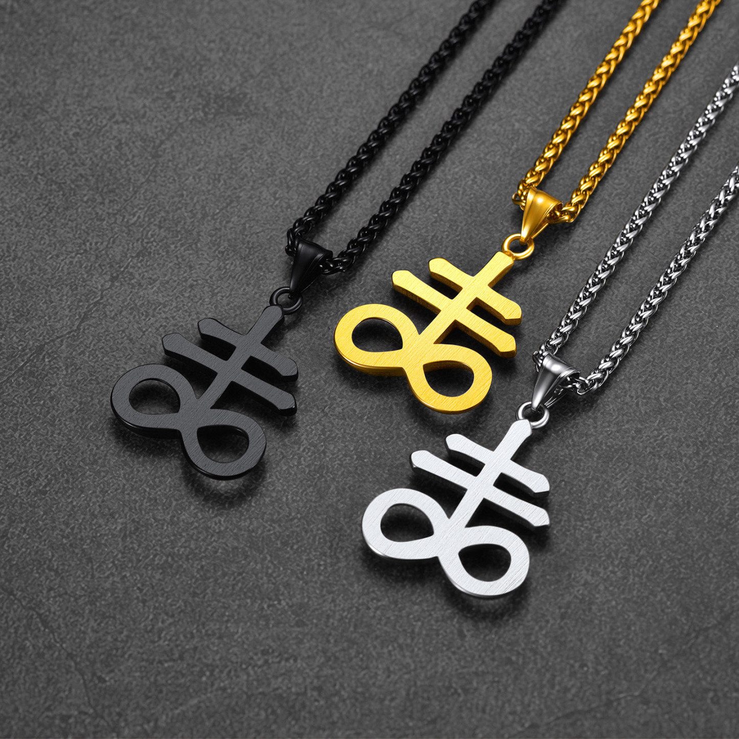 Satanic Leviathan Cross Pendant Necklace in Different Colors-02