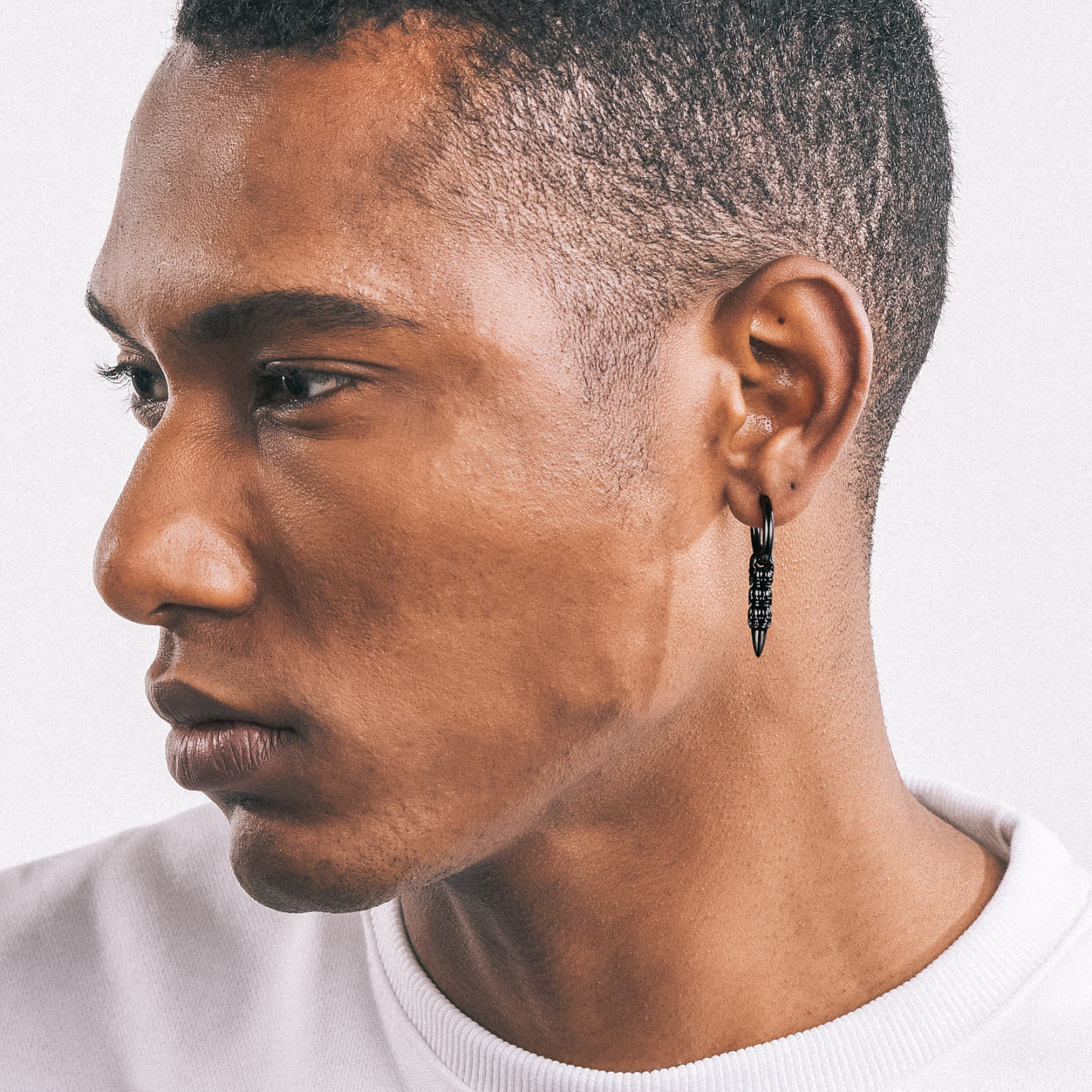 Skull Huggie Hoop Dangle Drop Earrings for Men-01