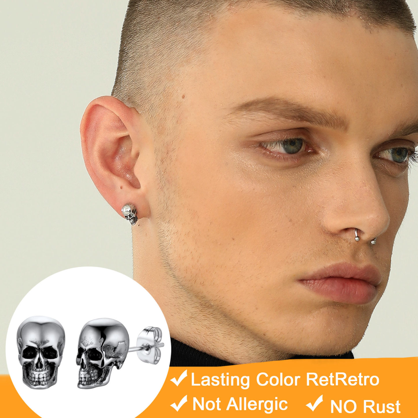 Skull Stud Earrings for Men-03