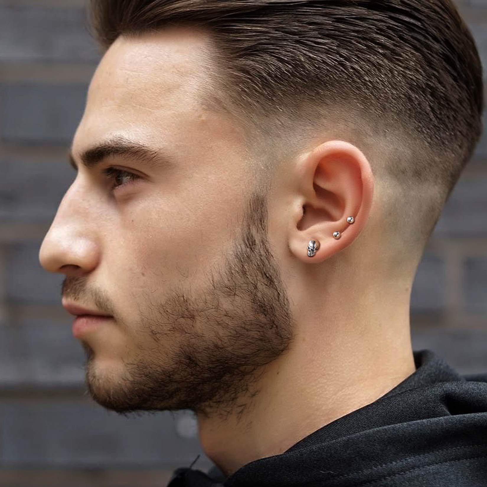 Skull Stud Earrings for Men