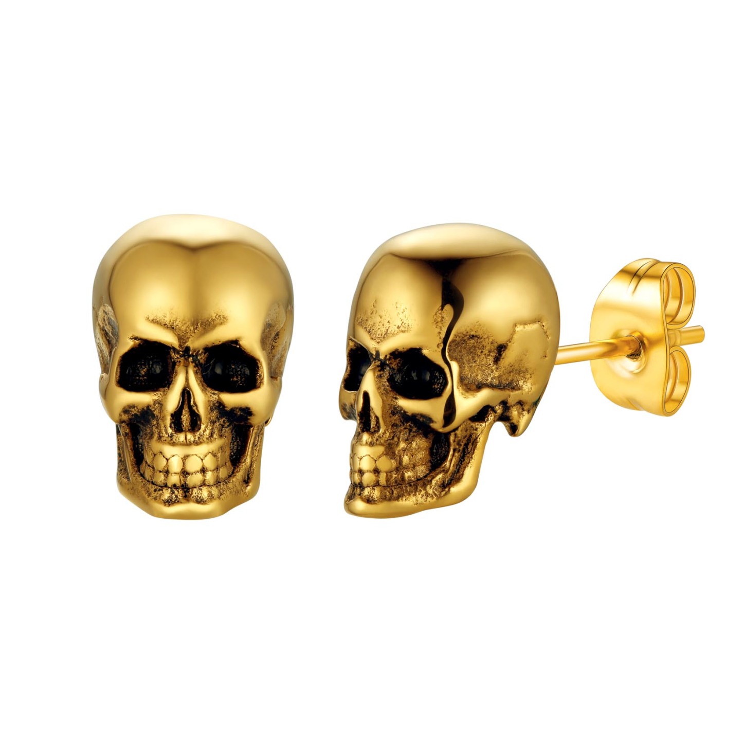 Skull Stud Earrings in 18K Gold Plated
