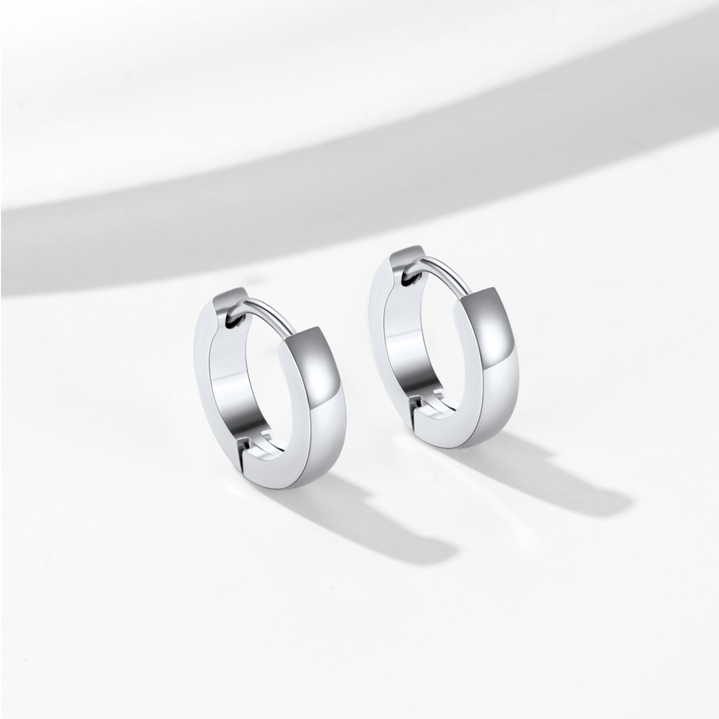Small Huggie Hoop Earrings, Stainless Steel-04