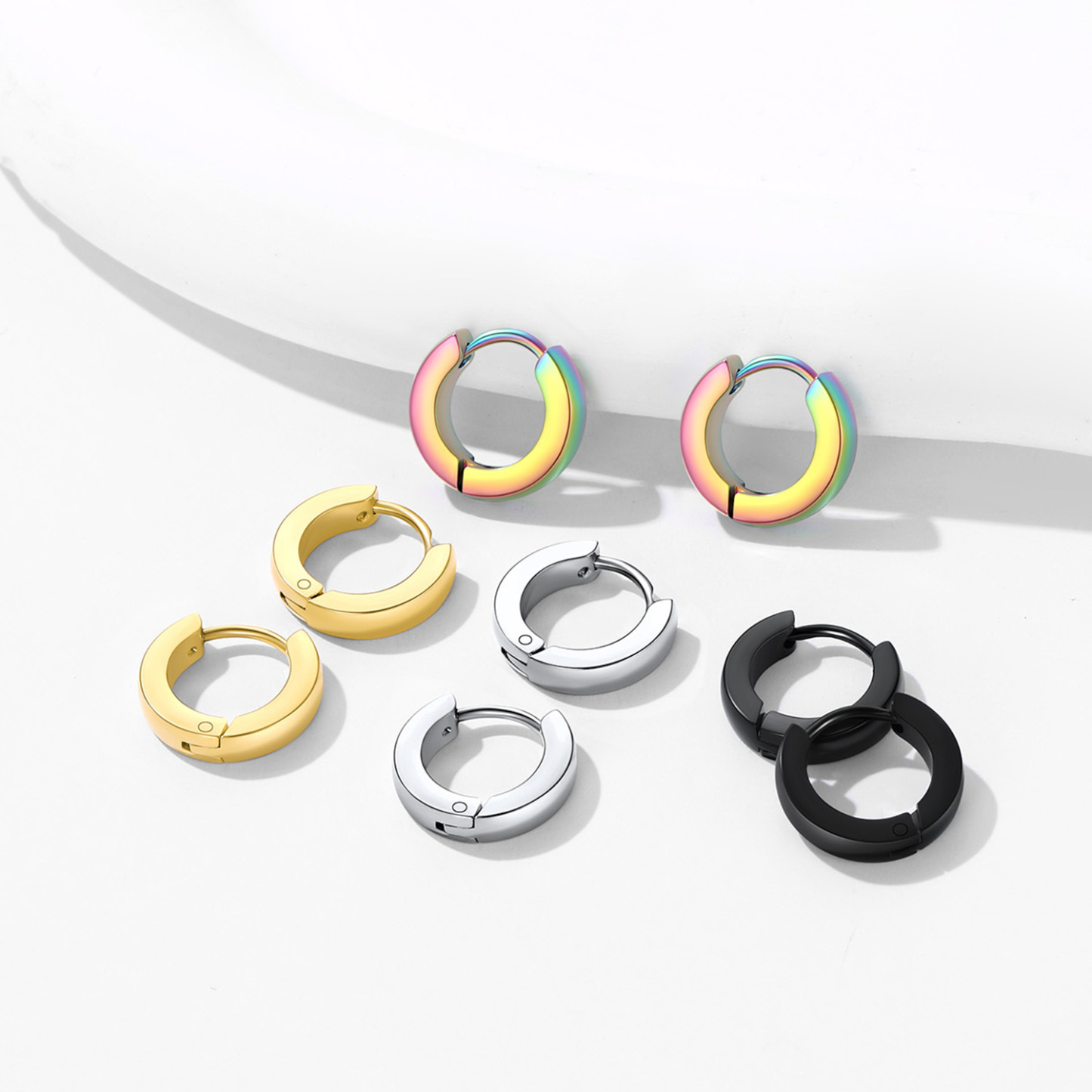Small Huggie Hoop Earrings in Different Colors