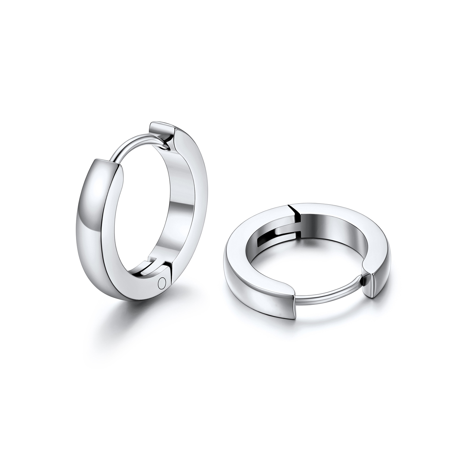 Small Huggie Hoop Earrings in Stainless Steel - 12M